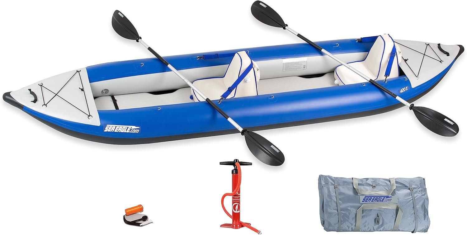 14 ft Inflatable 3-Person Sit-Inside Kayak with Skeg