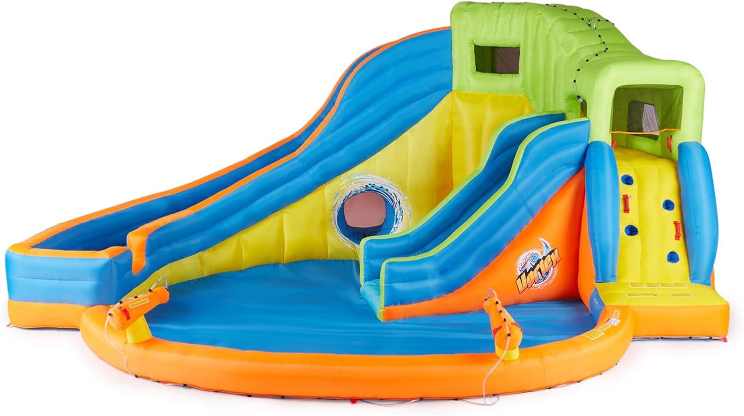Banzai Banzai Pipeline Twist Kids Inflatable Outdoor Water Pool Aqua Park and Slides