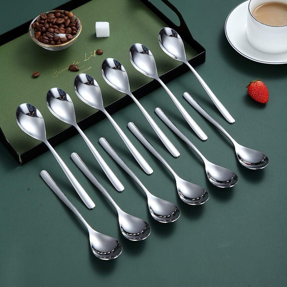 6.6" Silver Stainless Steel Modern Teaspoon Set, 12 Pieces