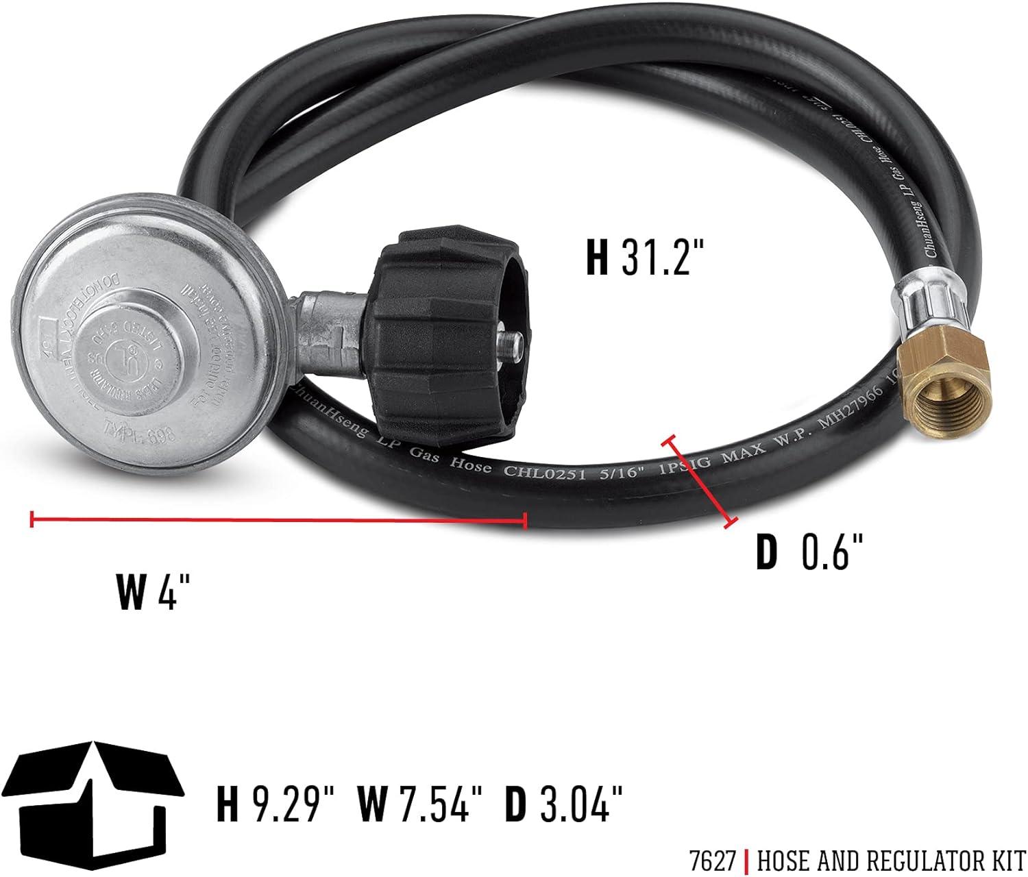 30-Inch Black Hose and Regulator Kit for Gas Grills