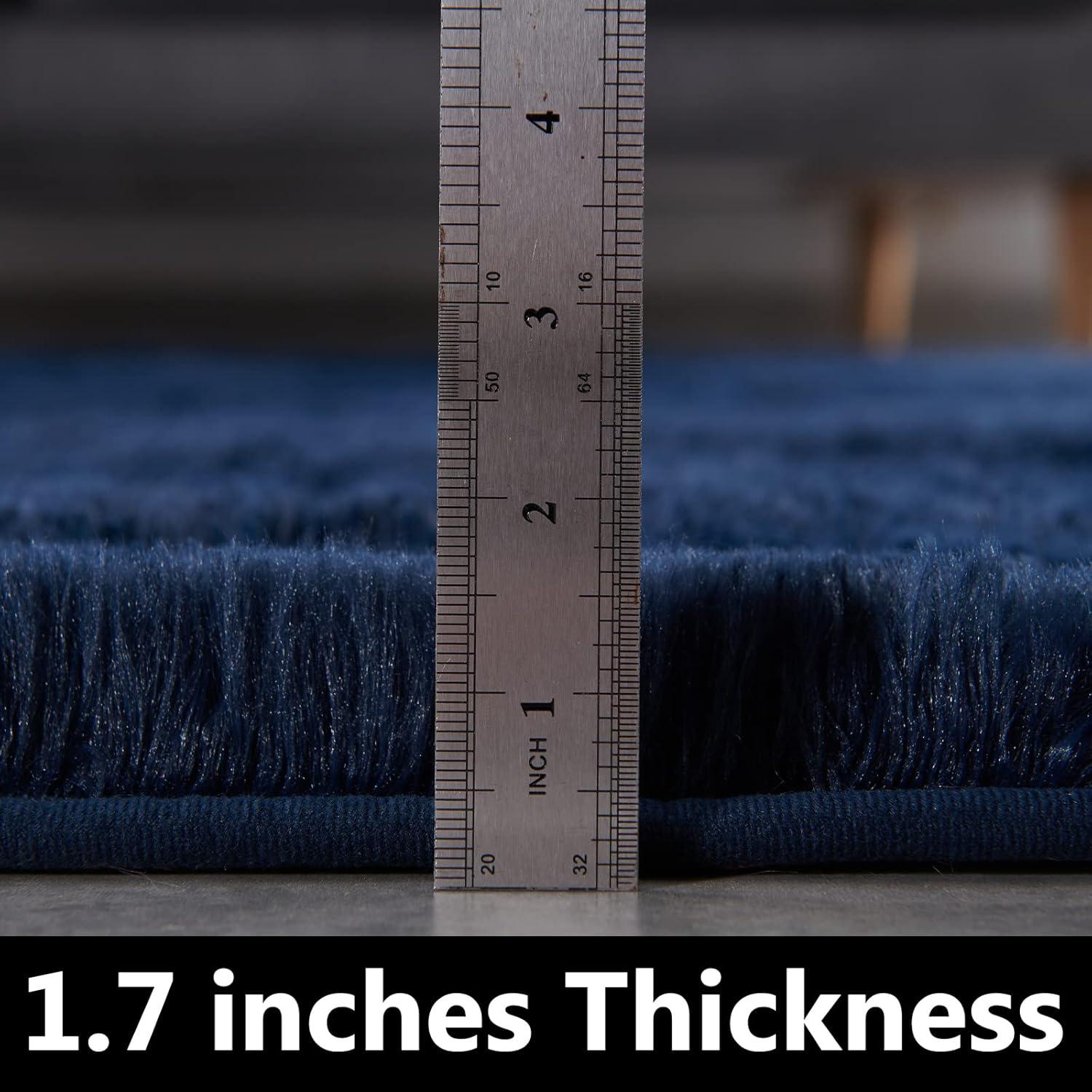 Lochas Soft Fluffy Rug Modern Accent Carpet Shaggy Area Rugs for Bedroom Indoor Living Room Home Decor,8'X10',Navy Blue