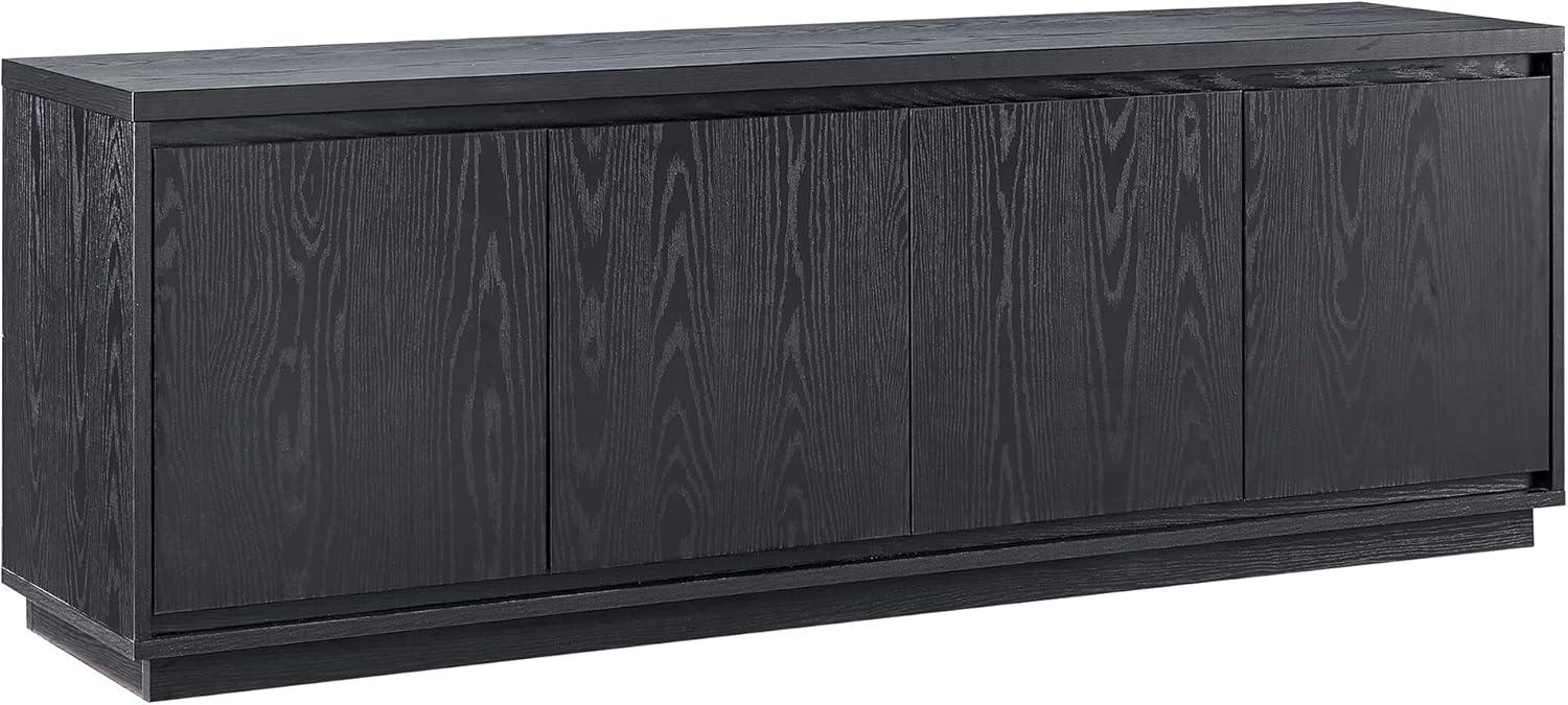 Presque 68" Black Grain Modern TV Stand with Enclosed Cabinets