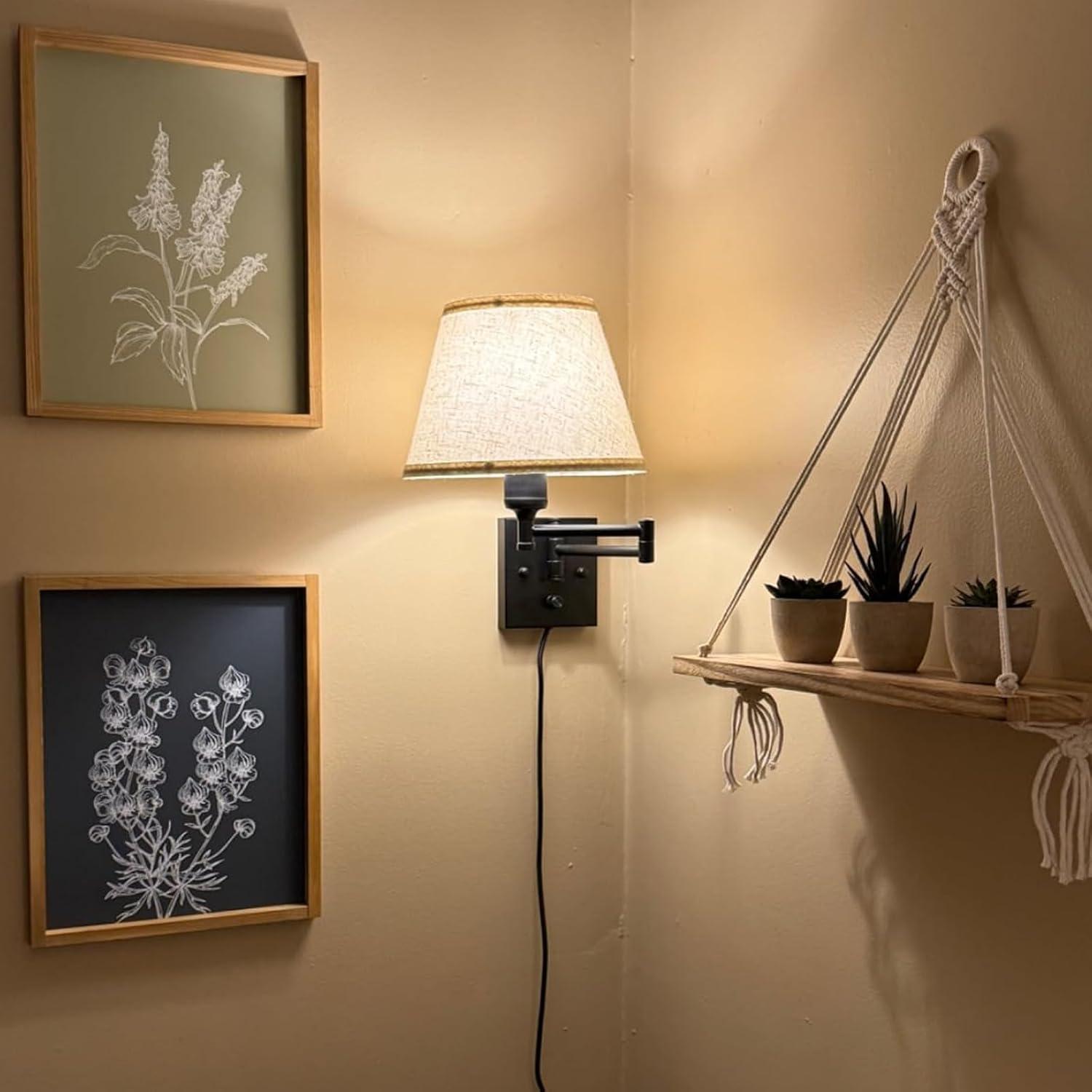 Mkono 2 Pack Wall Hanging Shelves Boho Shlef for Nursery Bedroom Living Room Home Decorations