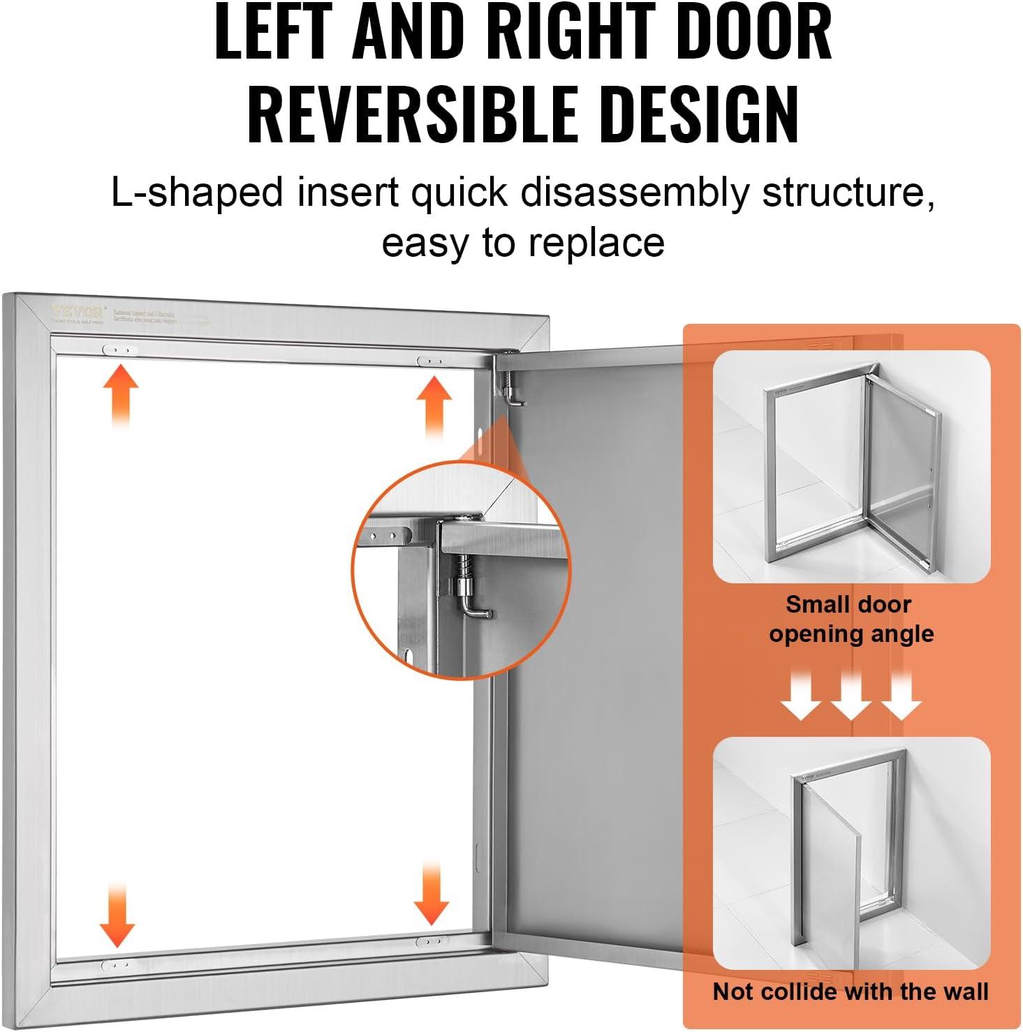 Stainless Steel Flush Mount BBQ Access Door 18x21 Inch