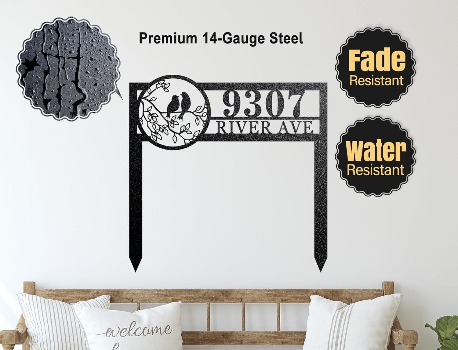 COBEKY Personalized Home Street Number Gate Fence Or Front Door Plaque | Realtor Closing Gift