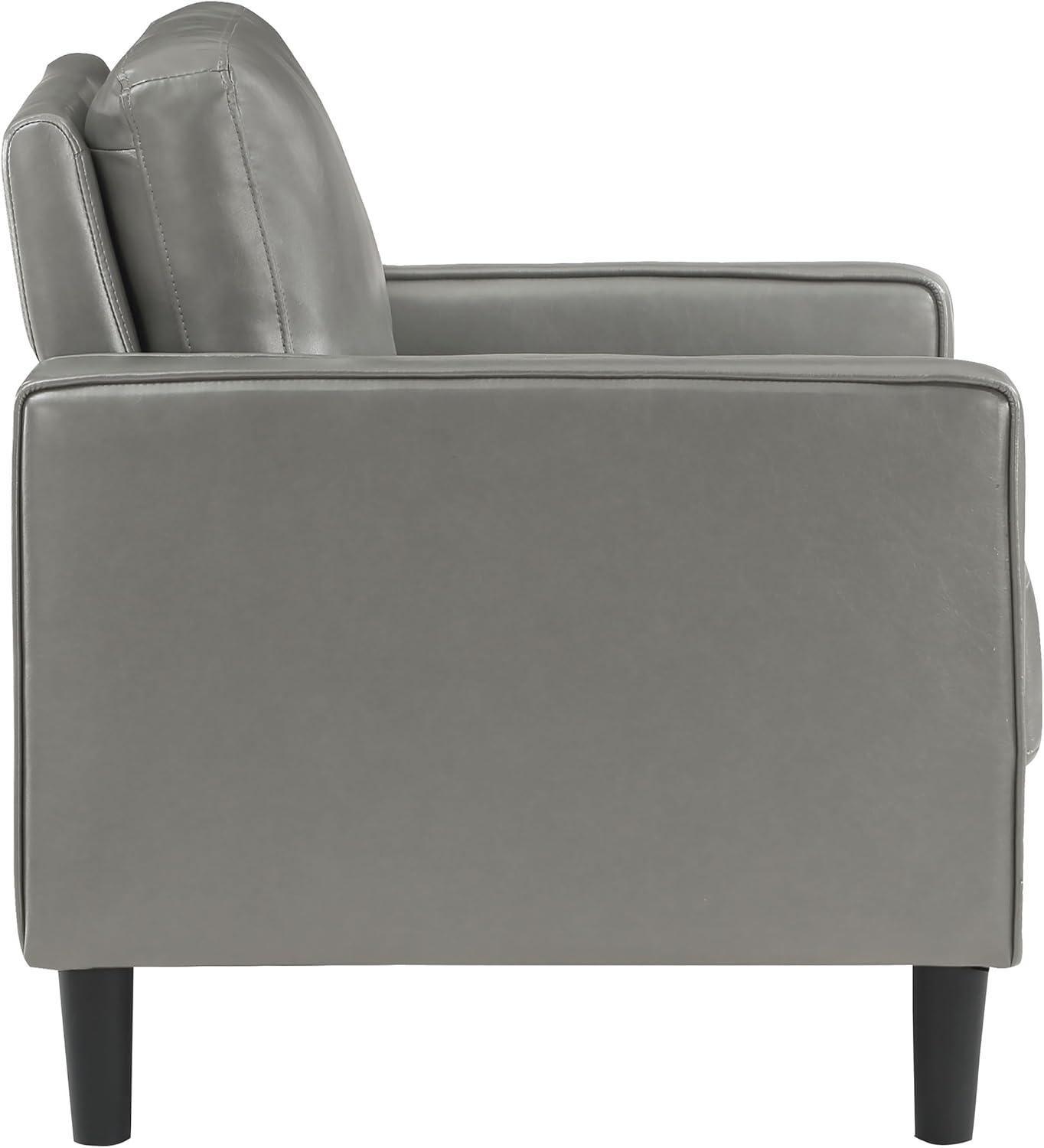 Coaster Ruth Upholstered Track Arm Faux Leather Accent Chair Grey