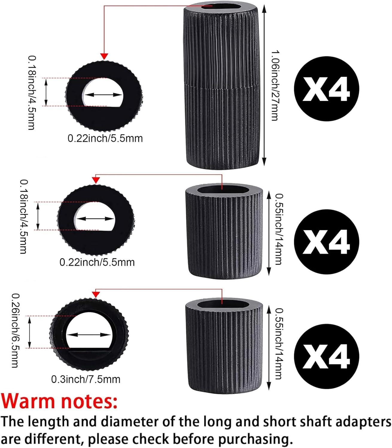 Myenne 4 Pack Oven Control Switch Knobs With 12 Adapters Universal Stove Knobs Replacements Burner Range Knobs For Oven Stove Range Black