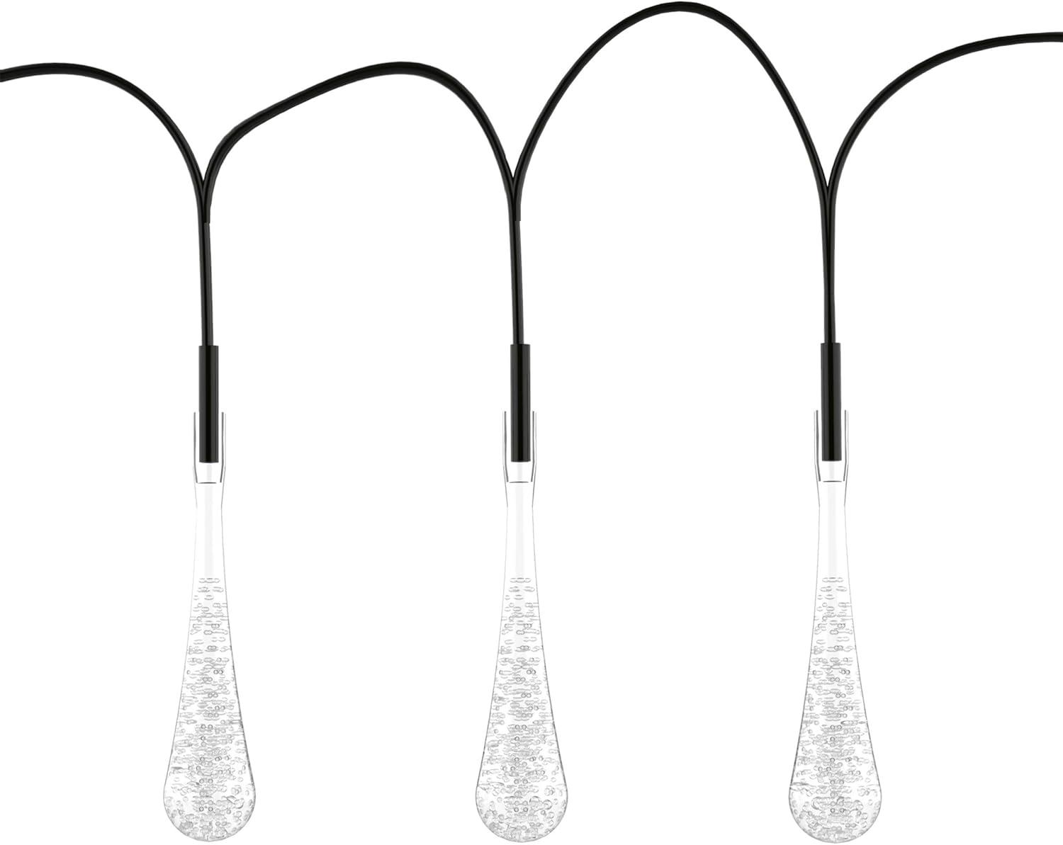 Pure Garden 50-LG1016 String 30 Bulb Solar Power Outdoor LED Decor Tear Drop Lighting with 8 Modes - Multi Color - Set of 2