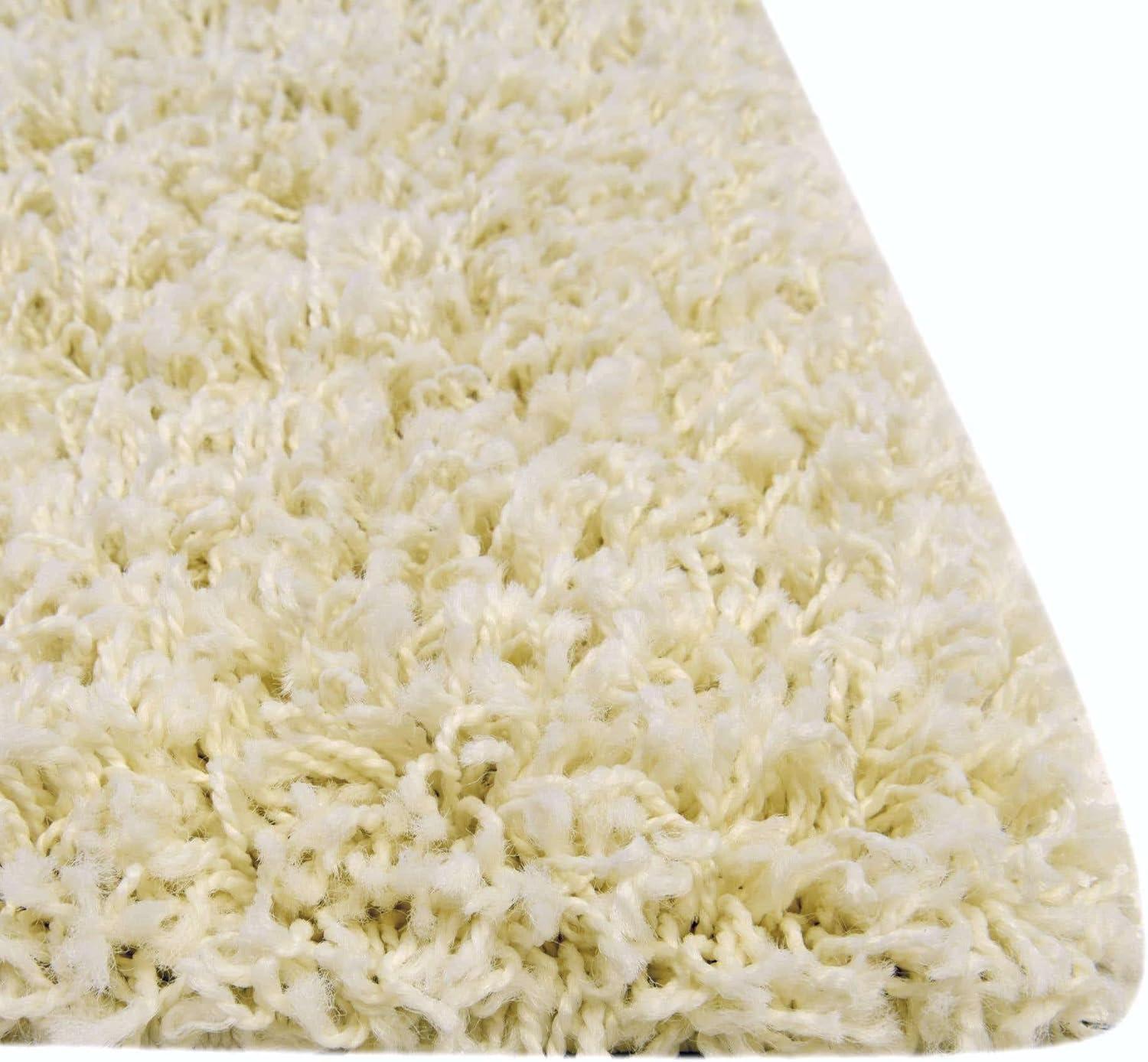 Unique Loom 4' 1 x 6' 1 Solid Shag Pure Ivory Area Rug