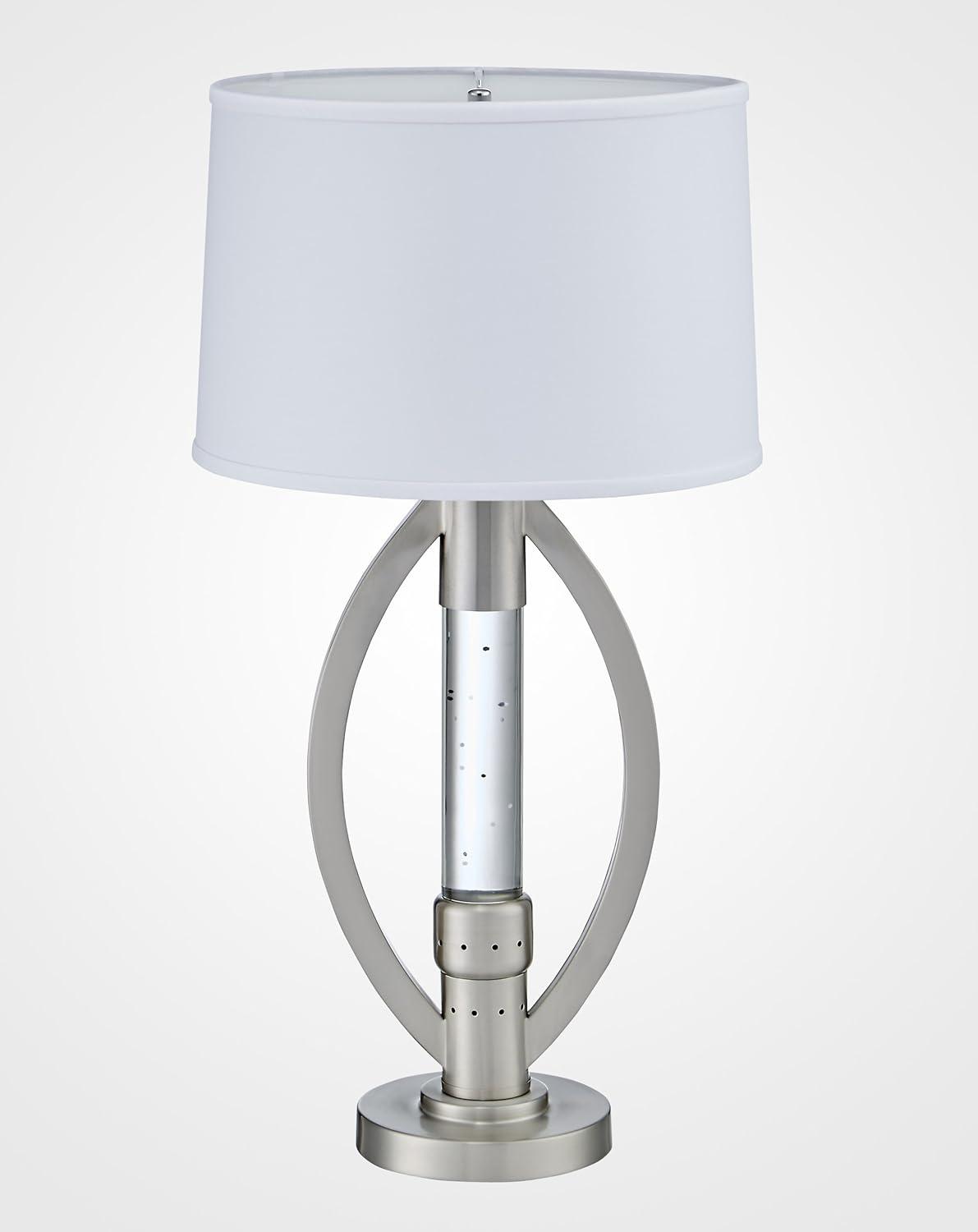 Lexicon Modern Metal Base Table Lamp in Satin Nickel