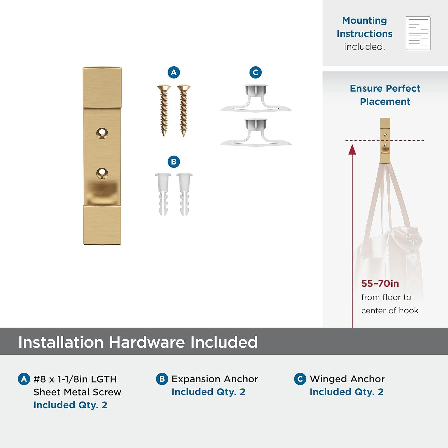Bray Contemporary Double Prong Decorative Wall Hook