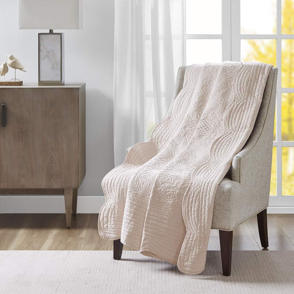 Madison Park Journey Oversized Quilted Throw with Scalloped Edges