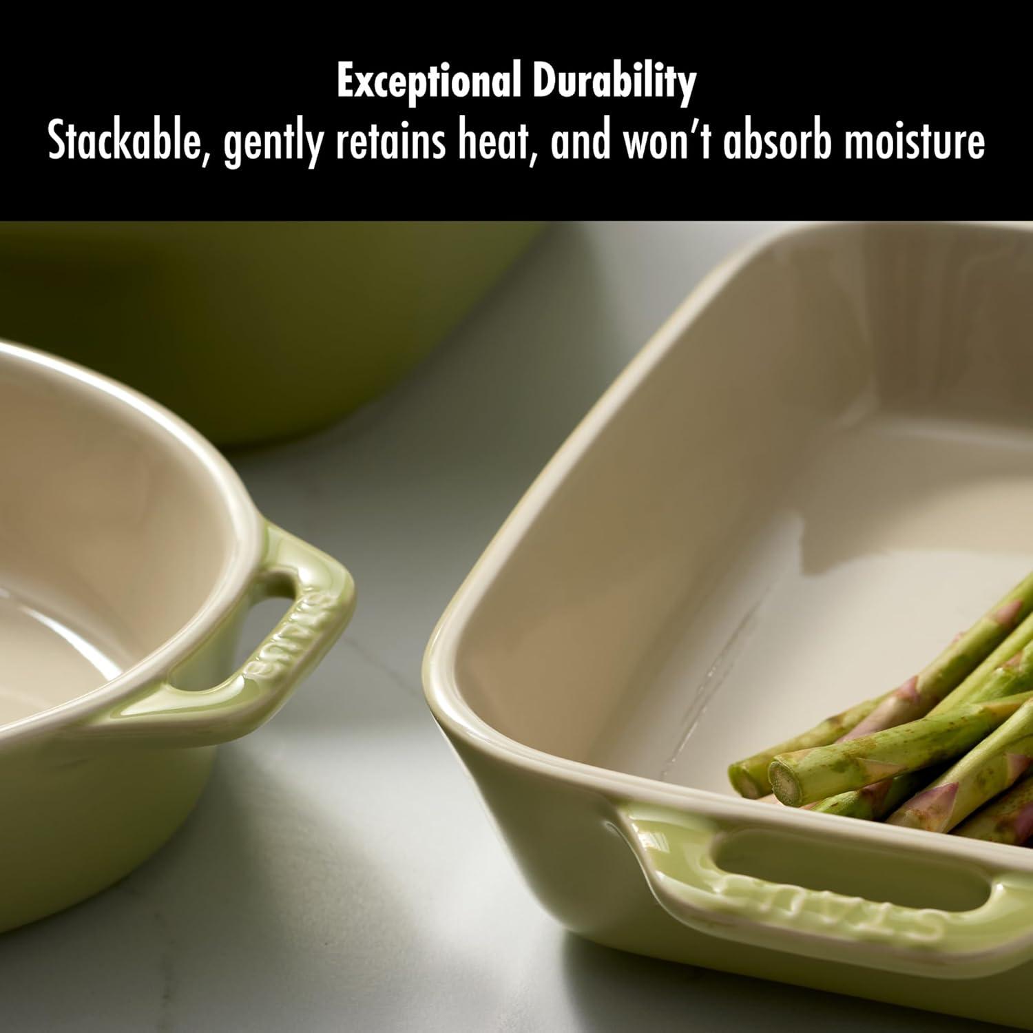 Staub Staub Ceramic 4-Pc Baking Pans Set, Casserole Dish With Lid, Brownie Pan,