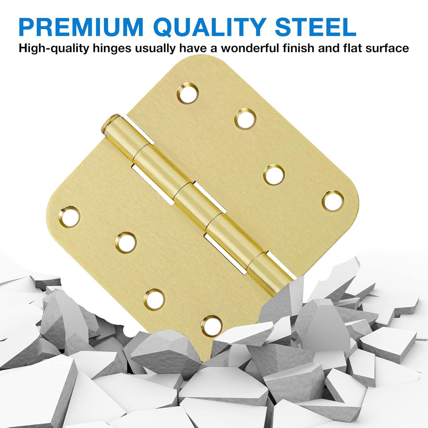 Design House Door Hinge 4-Inch, 5/8-inch Radius, 3-Pack (Set of 3)