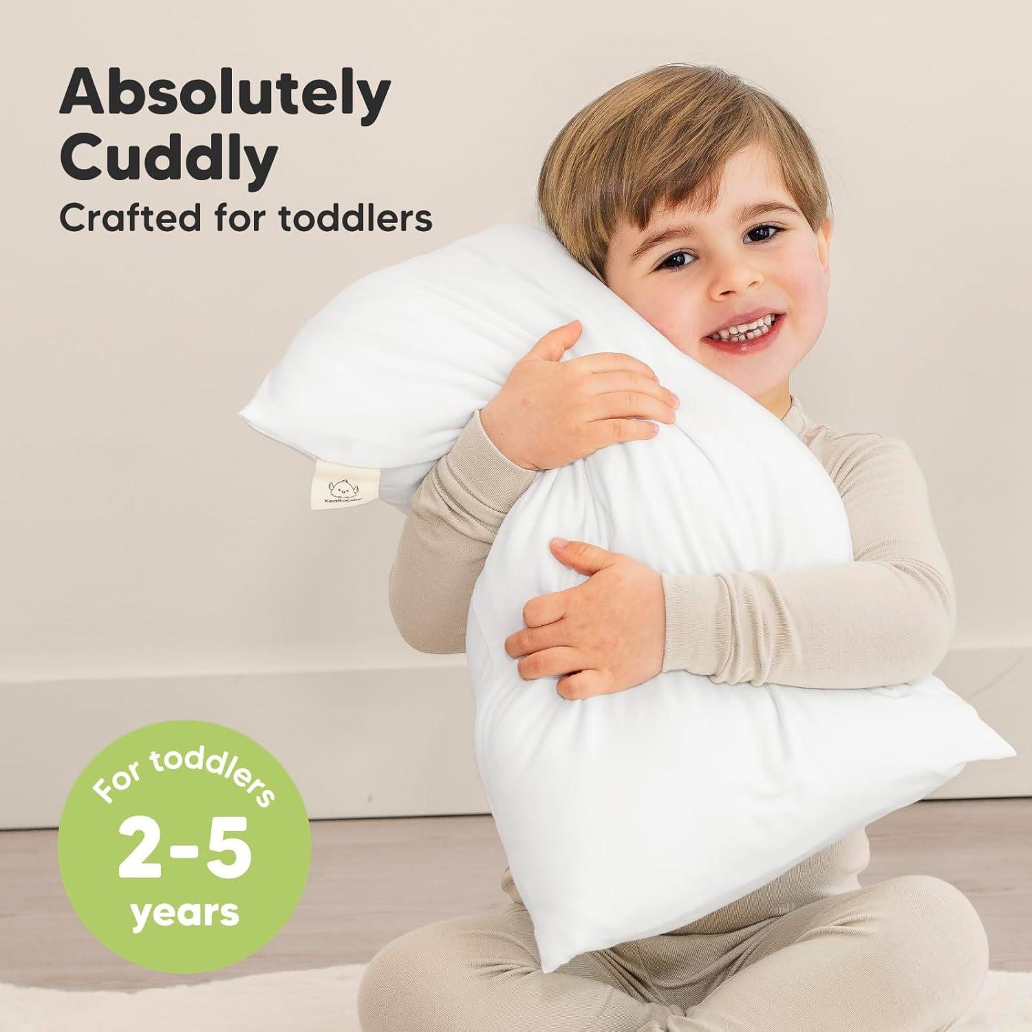 Soft White Bamboo Toddler Pillow with Pillowcase 13x18