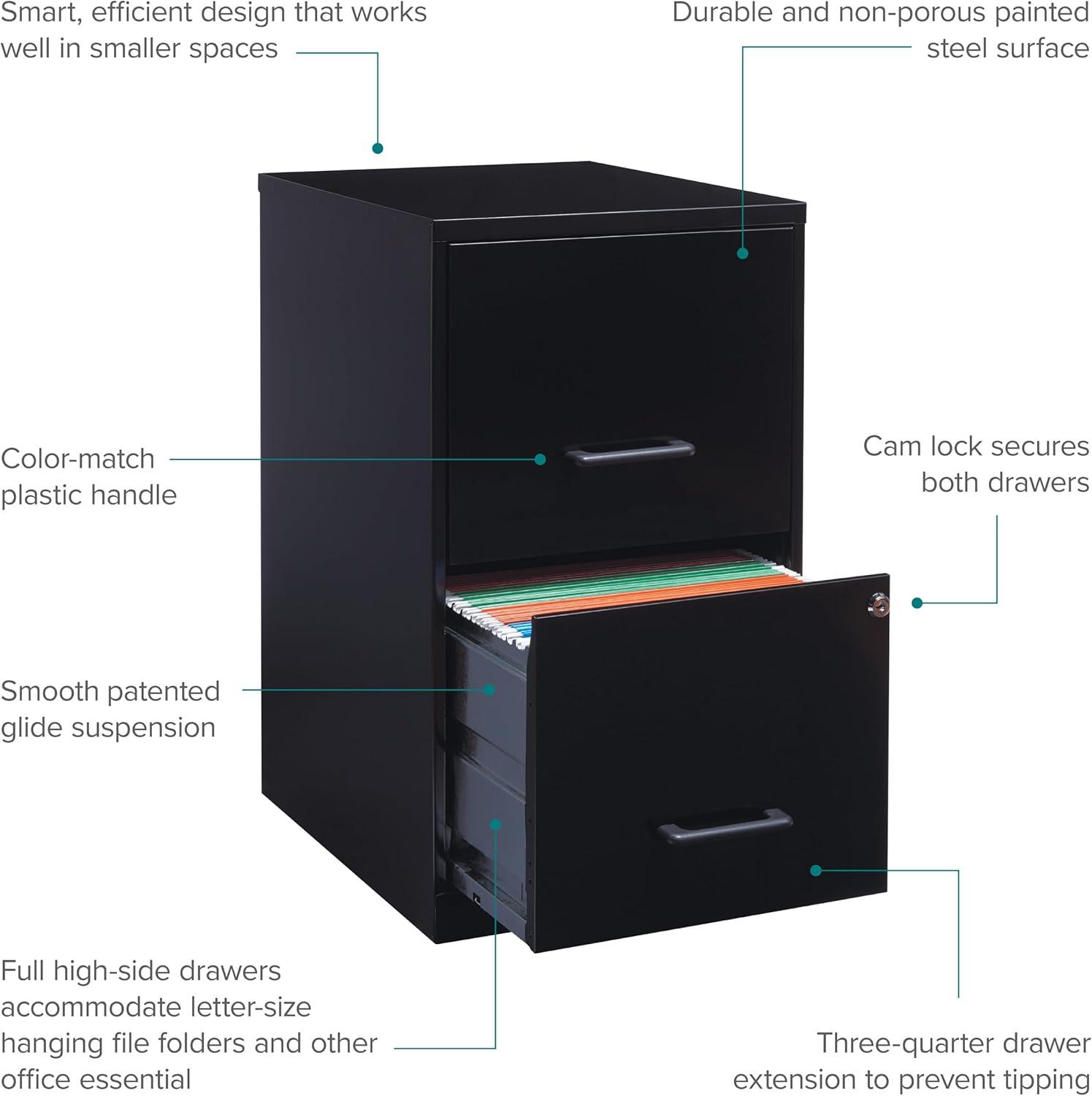 Lorell Soho 14.3'' Wide 2 -Drawer Steel File Cabinet