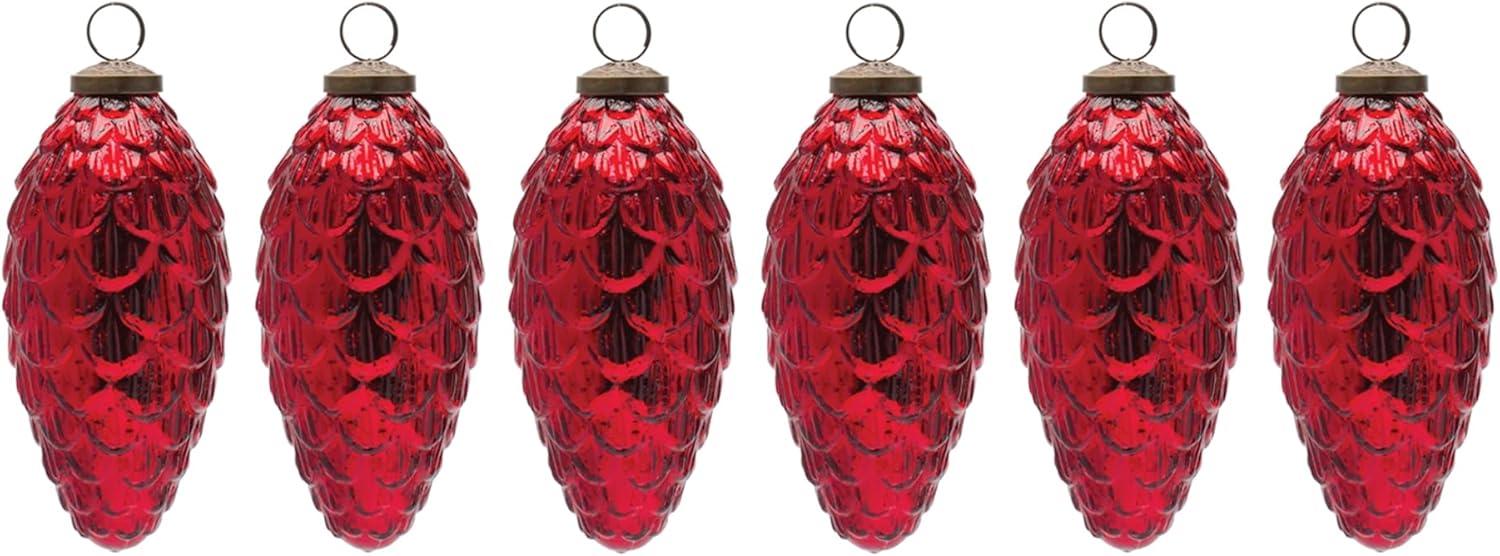 Melrose Mercury Glass Pinecone Ornament (Set of 6)