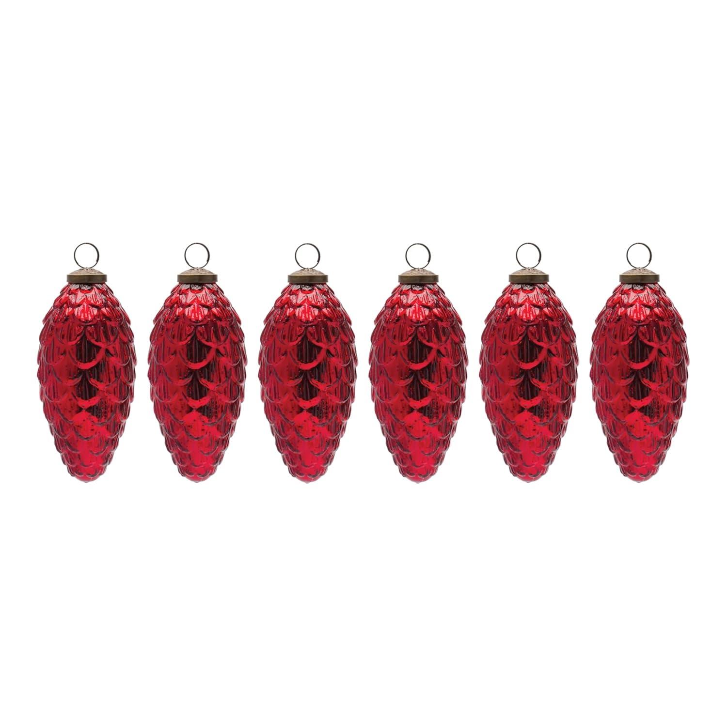 Melrose Mercury Glass Pinecone Ornament (Set of 6)