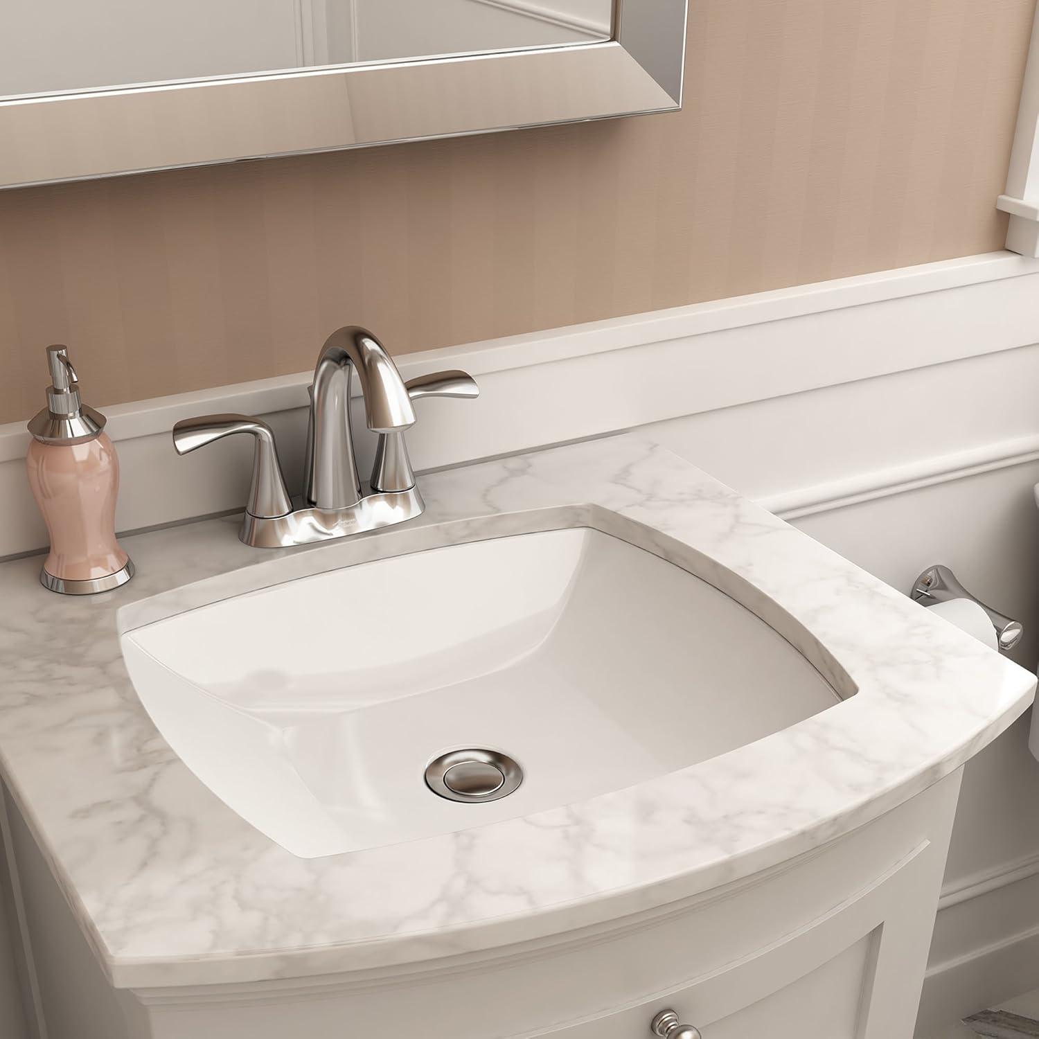 American Standard Edgemere 16.125'' White Vitreous China Rectangular Bathroom Sink with Overflow