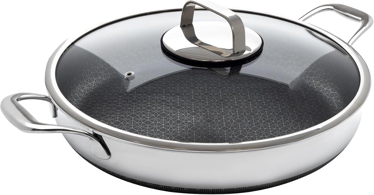 Livwell Livwell DiamondClad 14-inch Hybrid Nonstick Stainless Steel Everything Fry Pan Skillet with Tempered Glass Lid