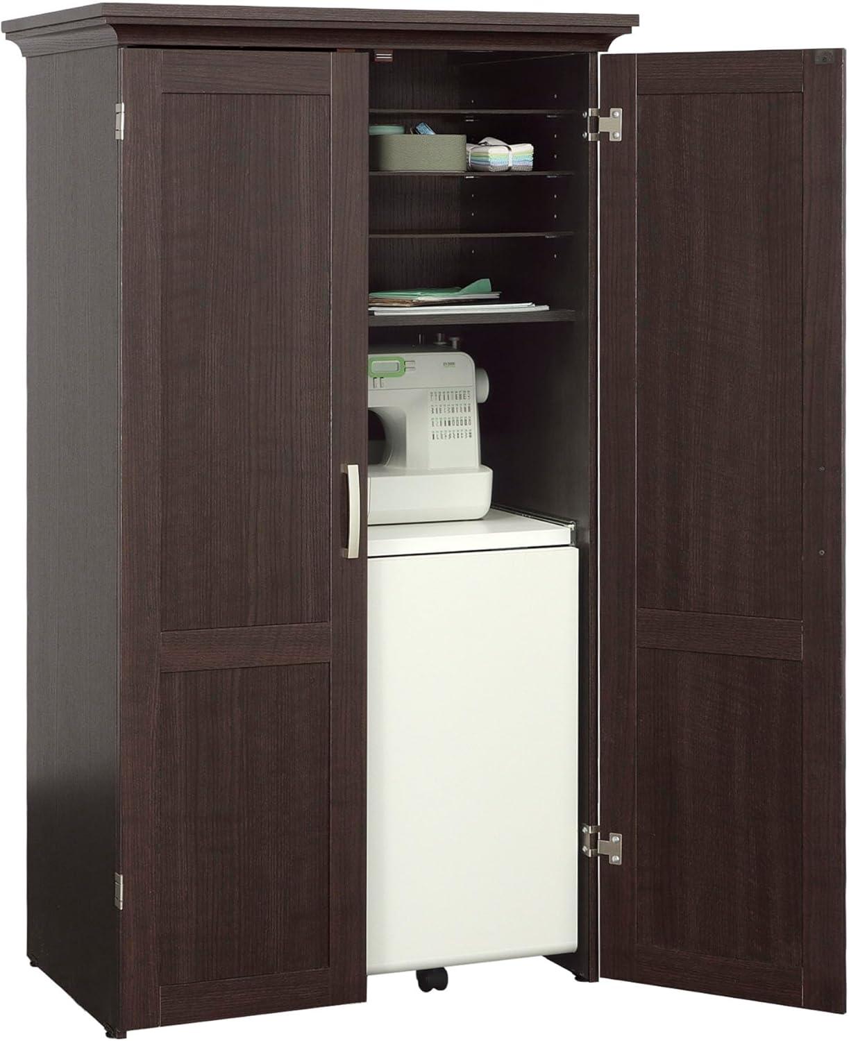 Dakota Oak and Soft White Craft and Sewing Armoire