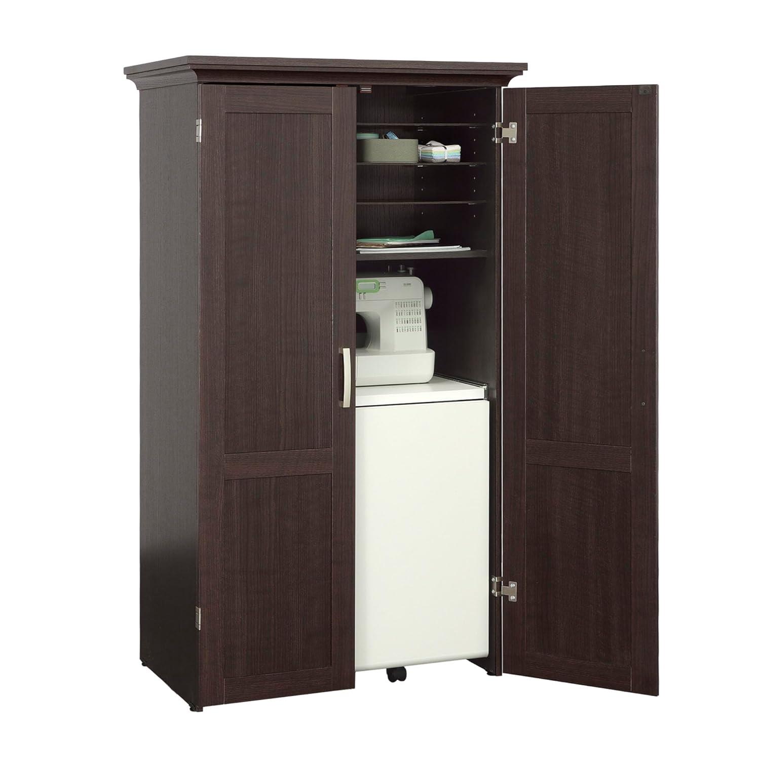 Dakota Oak and Soft White Craft and Sewing Armoire