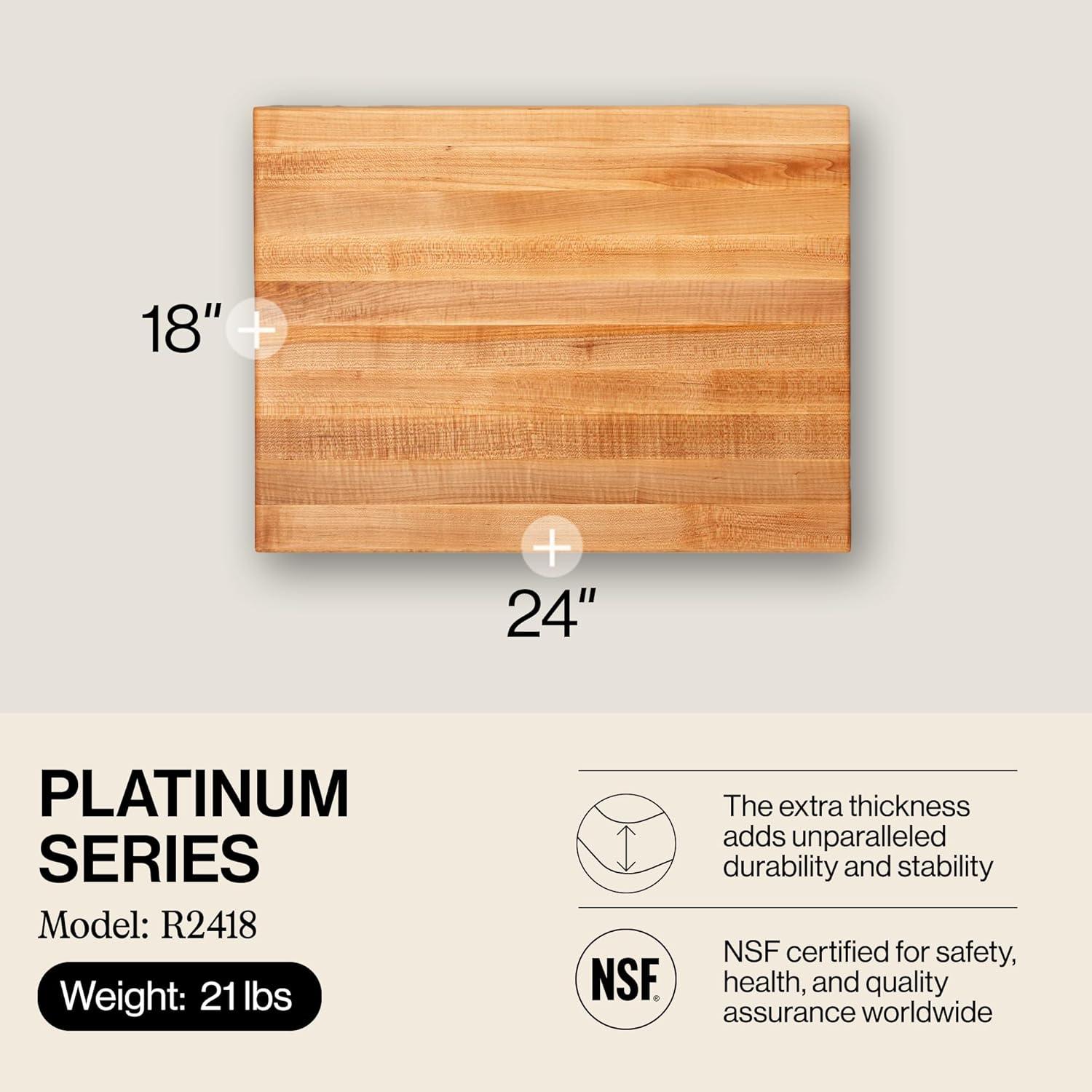 John Boos John Boos Platinum Series Reversible Wood Cutting Board, Maple
