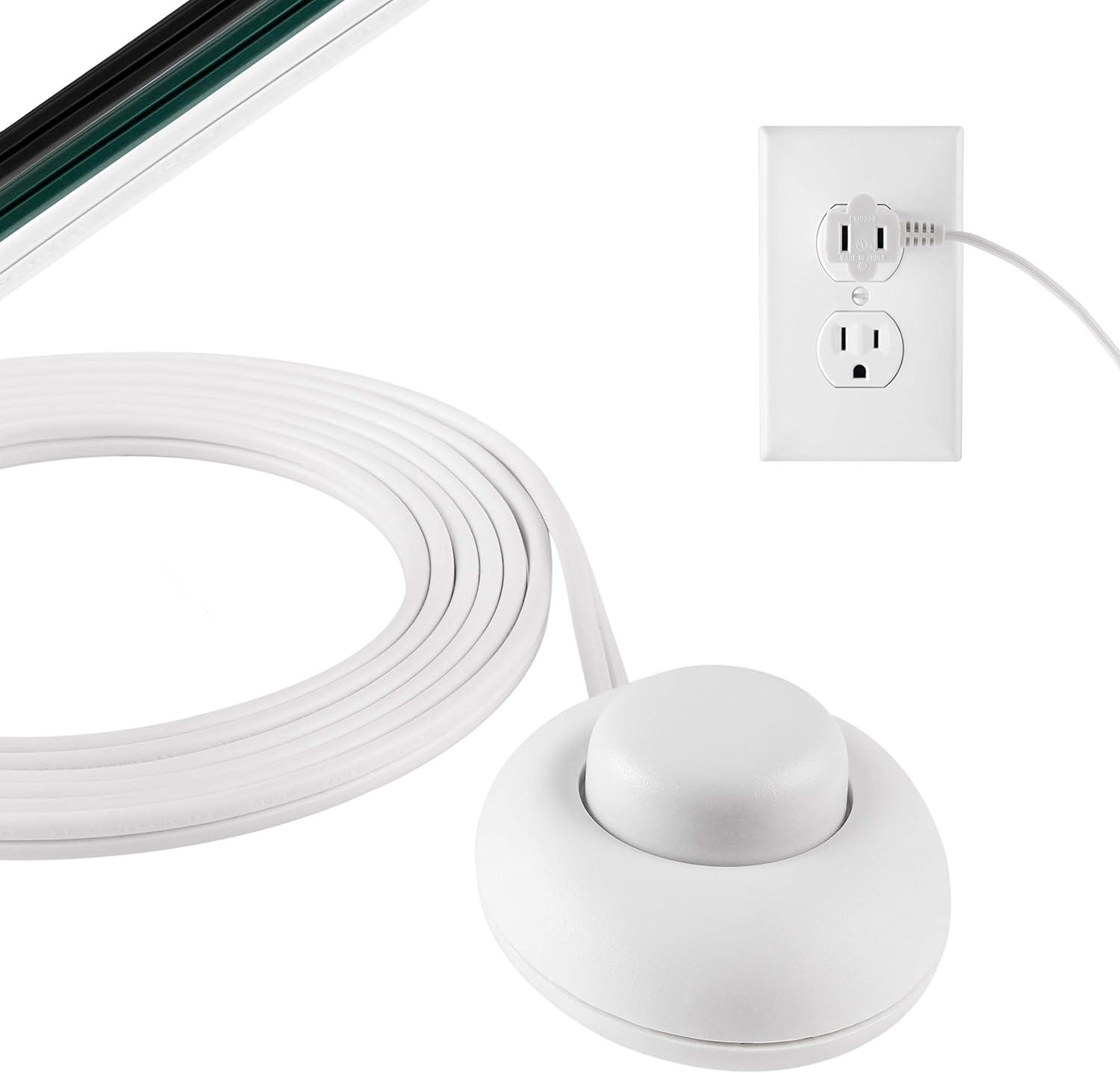 White 9 Ft Polarized Plug-in Footswitch Extension Cord