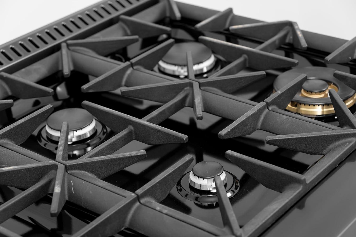 36 in. 5.2 cu. ft. Dual Fuel Range for Natural Gas in Titanium Stainless Steel.