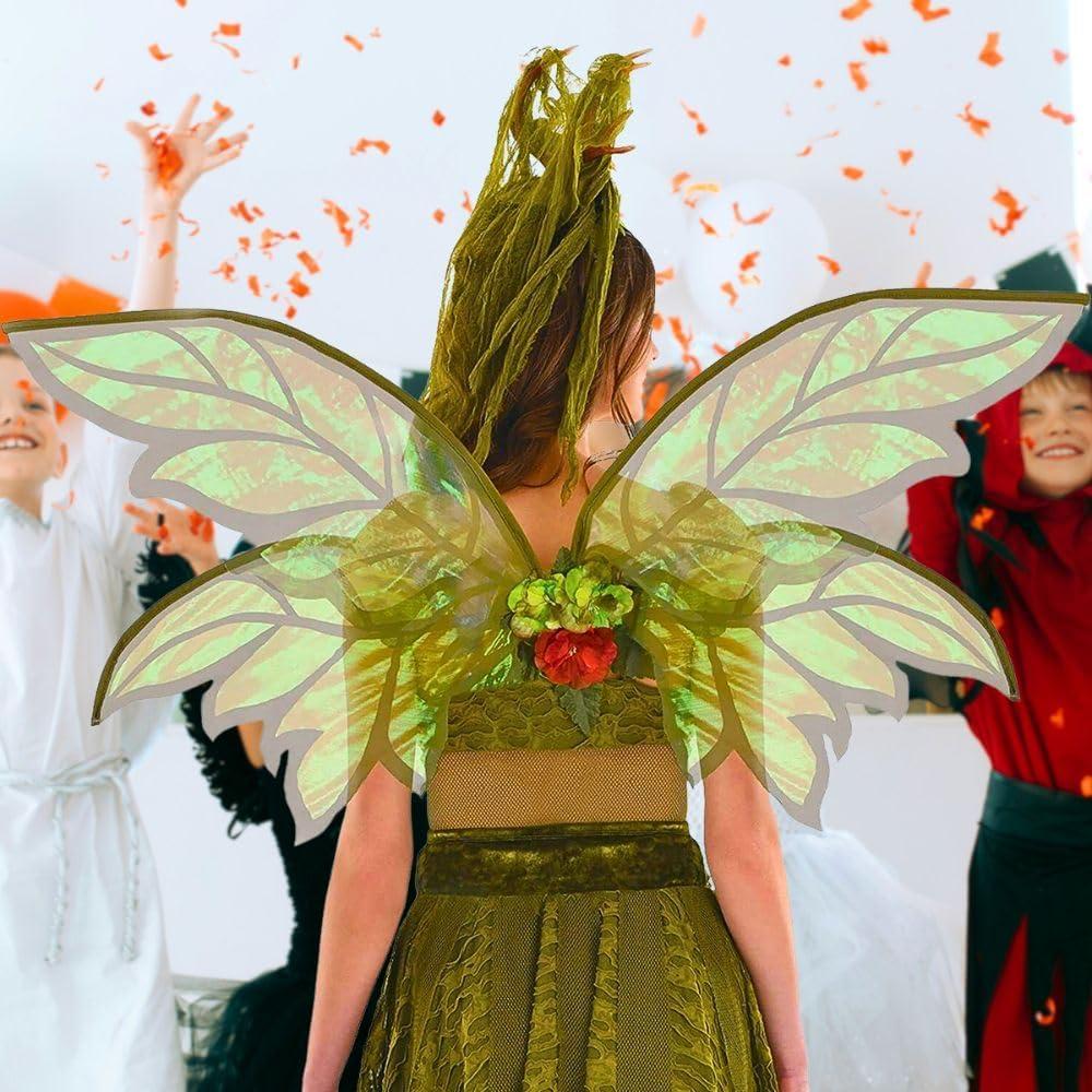 Woodland Fairy Wings - 32" x 38.37" | Polyester | Green | 1 Pc.