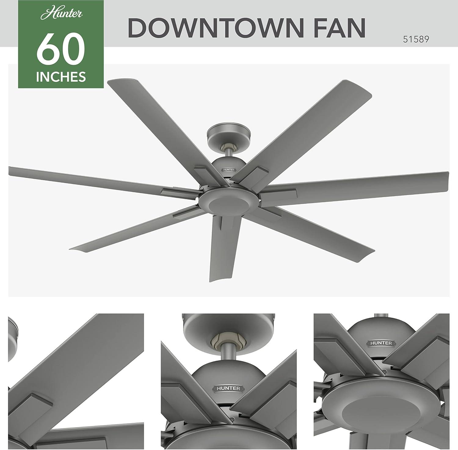 Downtown 60" 7 - Blade ENERGY STAR® Damp Rated Standard Ceiling Fan with Wall Control