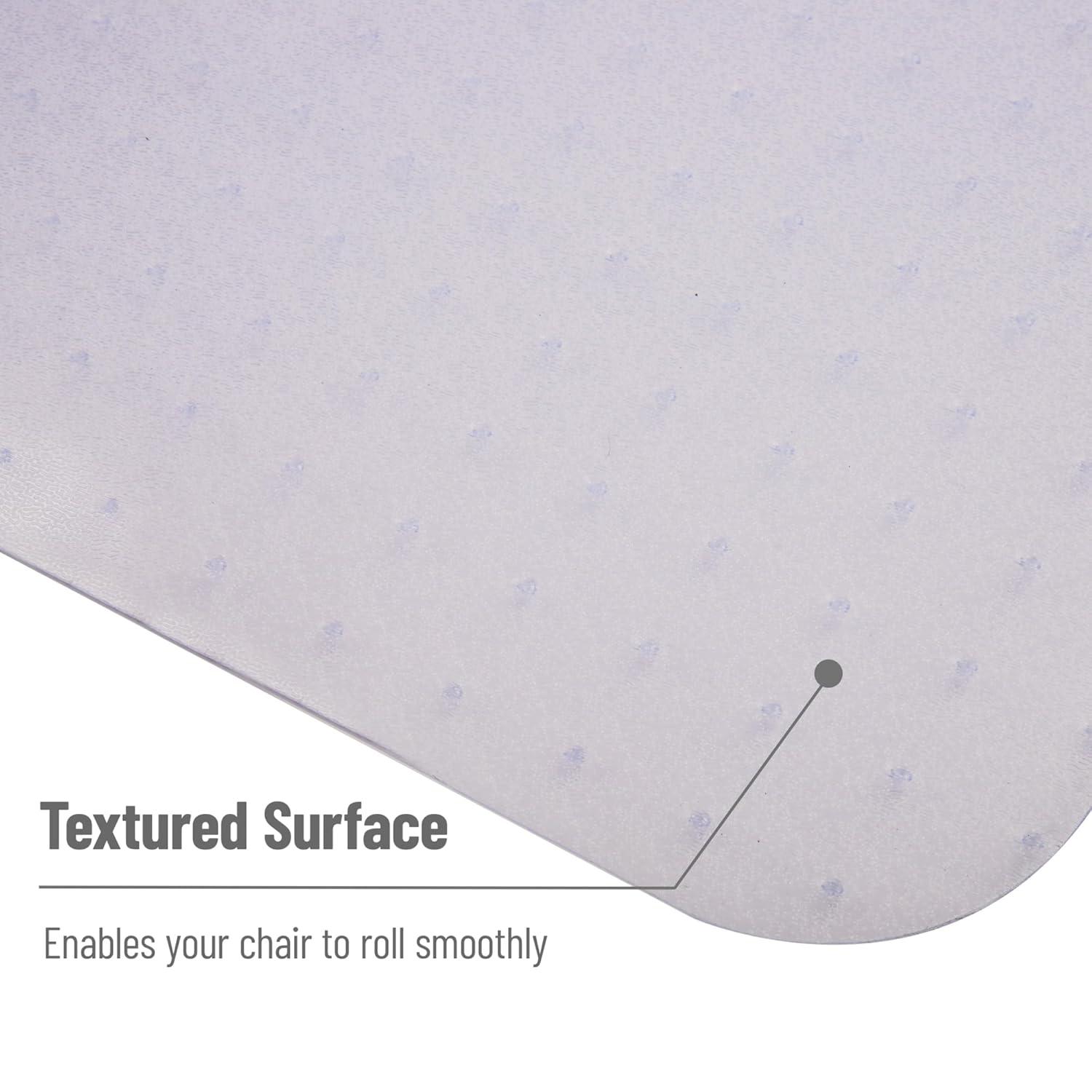 Mind Reader Mind Reader Office Chair Mat for Carpet, Under Desk Protector, Carpet Grips, Rolling, PVC, 47.5"L x 35.5"W x 0.125"H