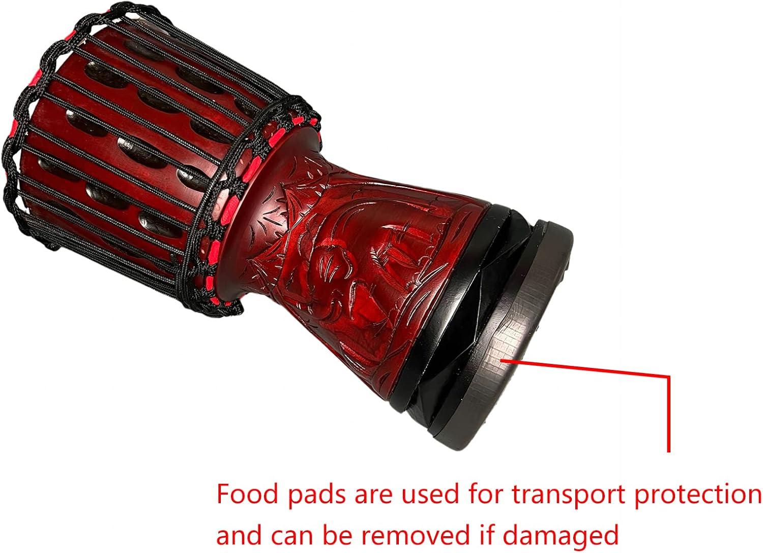 Djembe Drum 8'' Pure Handmade Solid Wood Deep Carving,Percussion, From West African Style Tambourine, Bongo