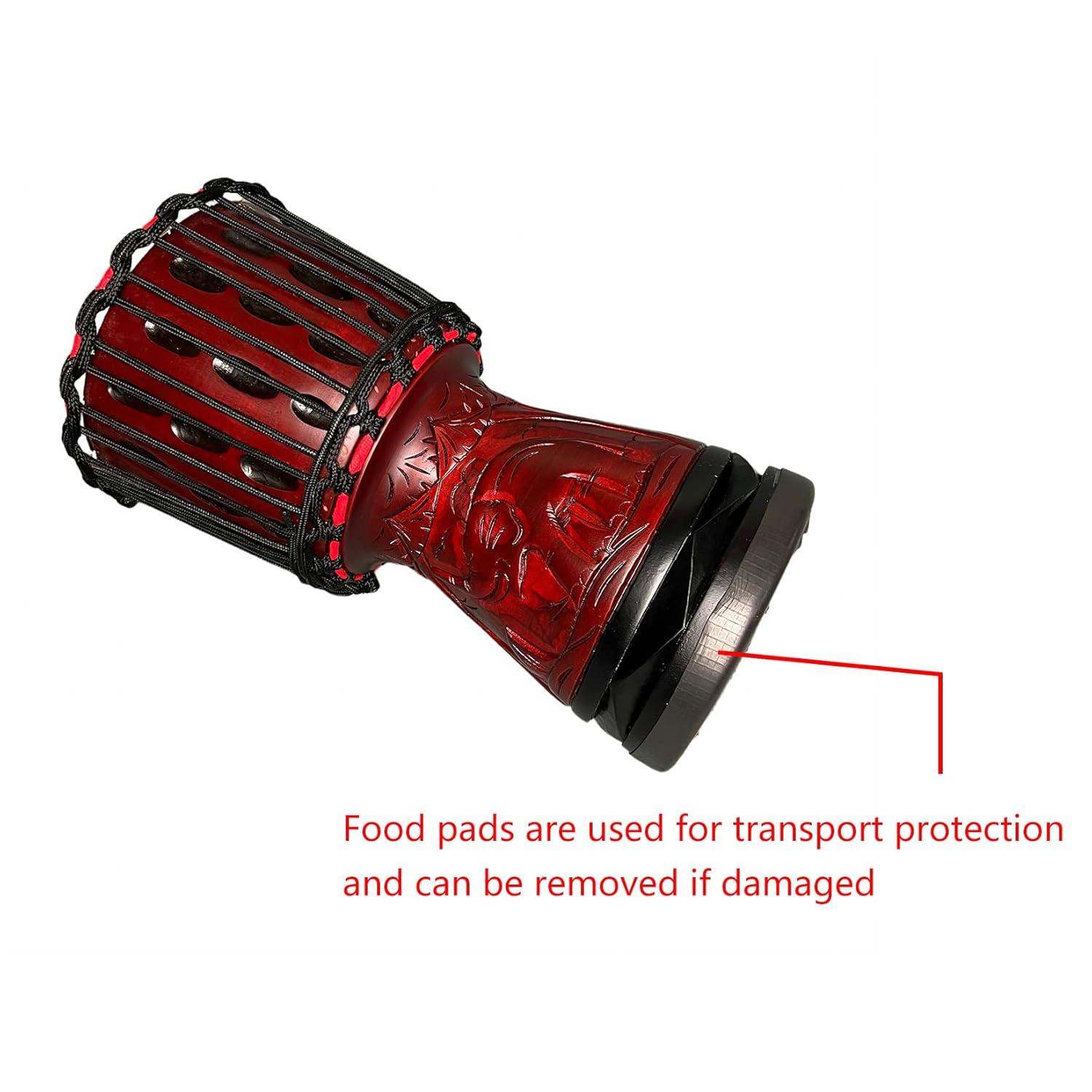 Djembe Drum 8'' Pure Handmade Solid Wood Deep Carving,Percussion, From West African Style Tambourine, Bongo