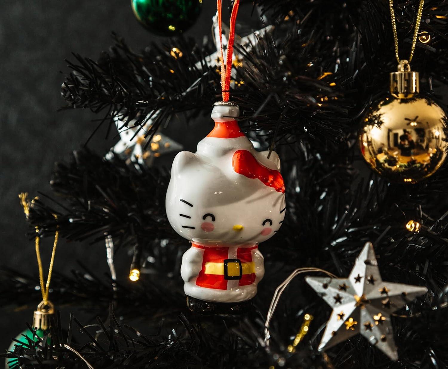 Surreal Entertainment Sanrio Hello Kitty Santa 4-Inch Shatterproof Decoupage Ornament