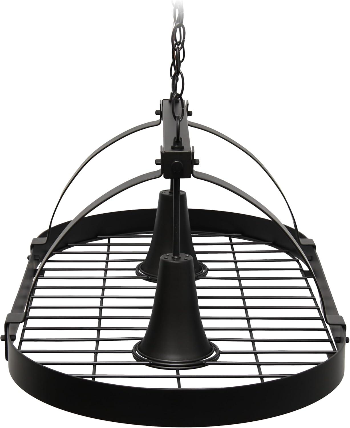 Elegant Designs 2 Light Kitchen Pot Rack with Downlights