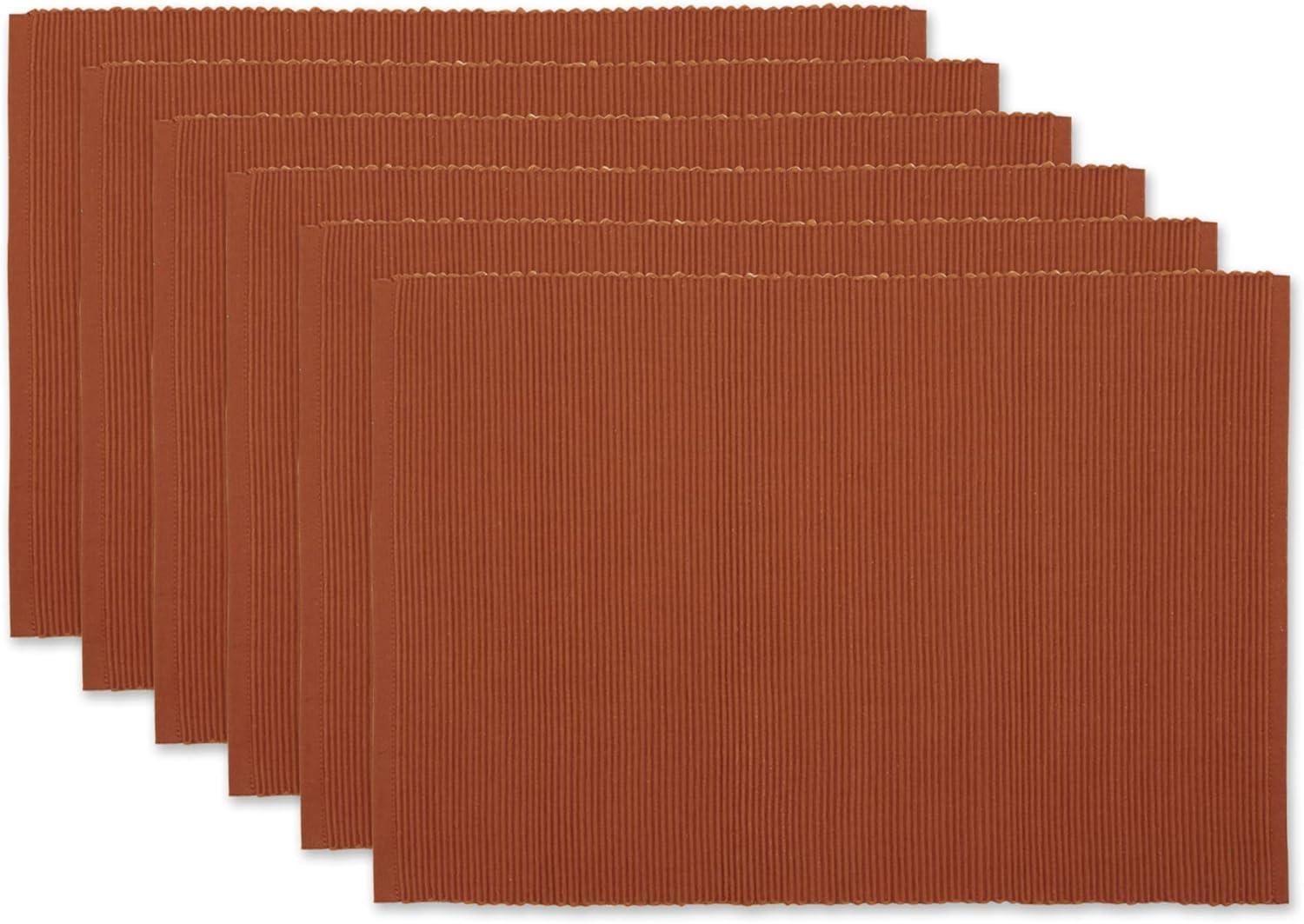 Cinnamon Ribbed Cotton Placemats Set of 6