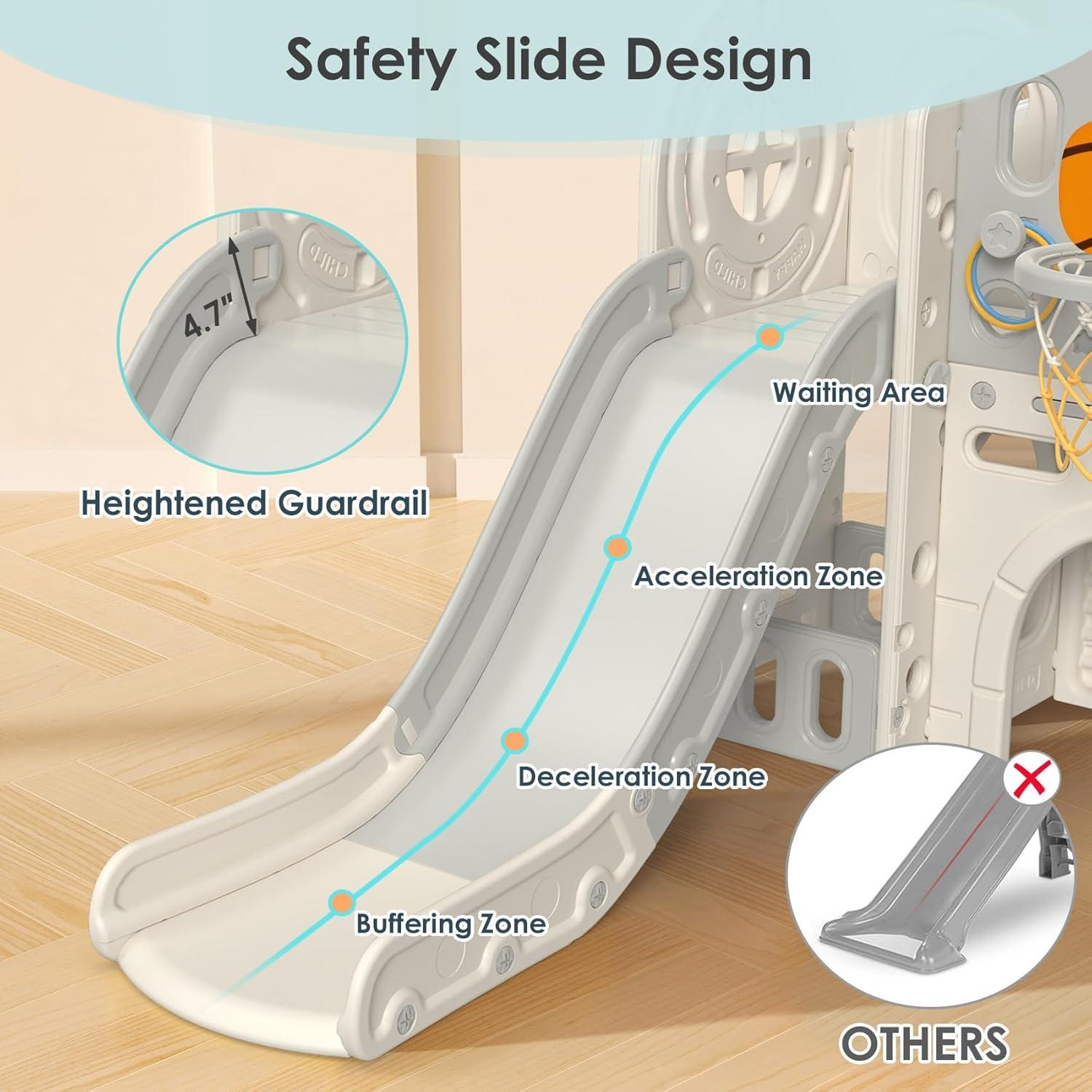 Suteck 9 in 1 Toddler Slide, Kids Slide with Climber Outdoor Indoor Slide Playset