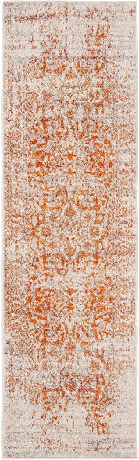Madison MAD603 Power Loomed Indoor Runner Rug - Orange/Ivory - 2'3"x12' - Safavieh