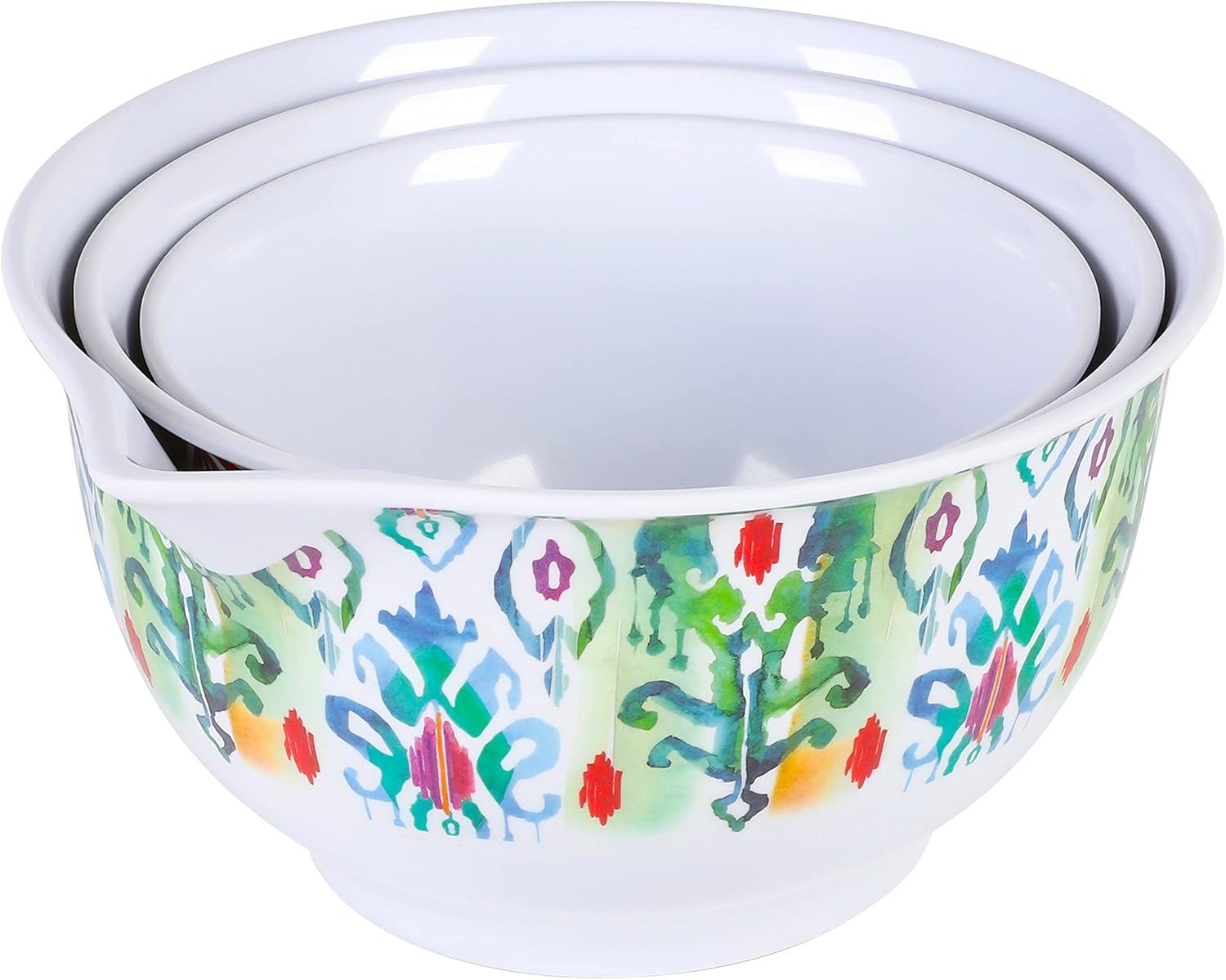 Vibrant Multicolor Melamine 6-Piece Nesting Mixing Bowl Set with Lids