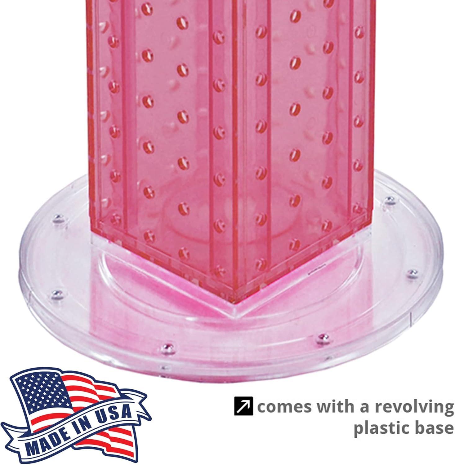 Four-sided 4"W x 12"H Pegboard Tower with Revolving 9" Base