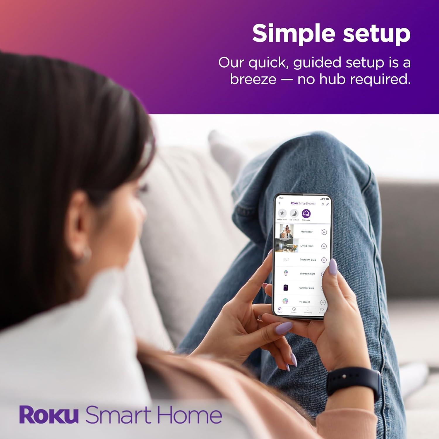 Roku Smart Home Outdoor Smart Plug SE with Custom Scheduling, Independent Outlets, and IP64 Weather Resistance - 15 Amps