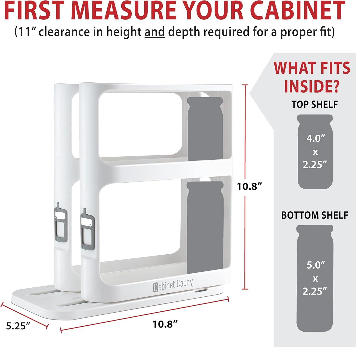 White Revolving Double-Decker Countertop Spice Rack Organizer