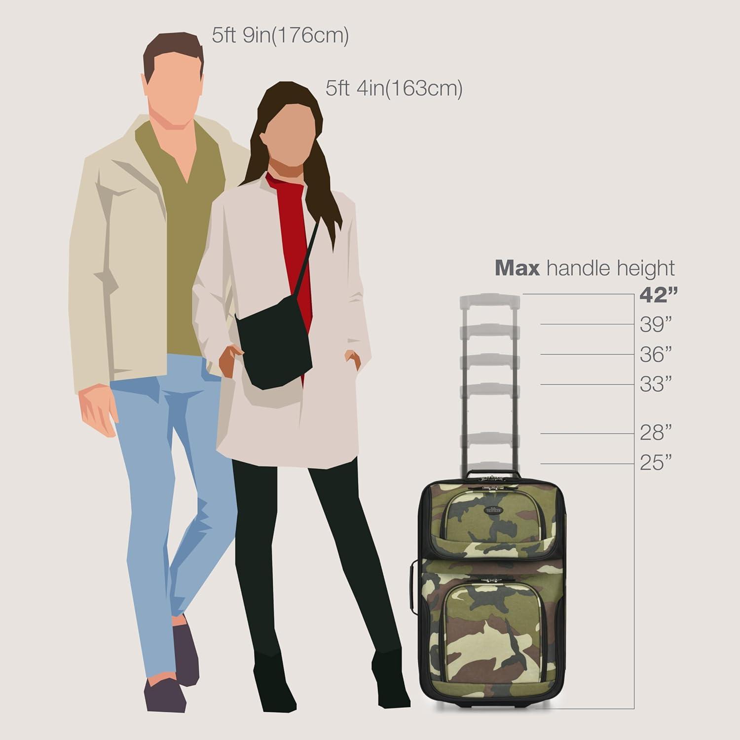 U.S. Traveler Rio 2pc Expandable Softside Carry On Luggage Set - Camouflage