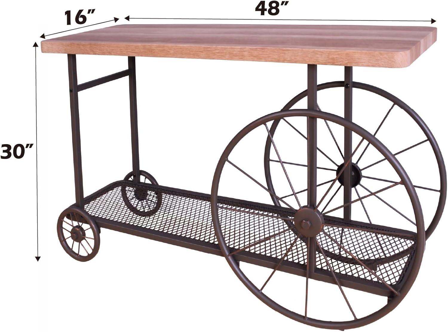 Francie 48" Accent Tables Oak and Antique Gray - Acme Furniture