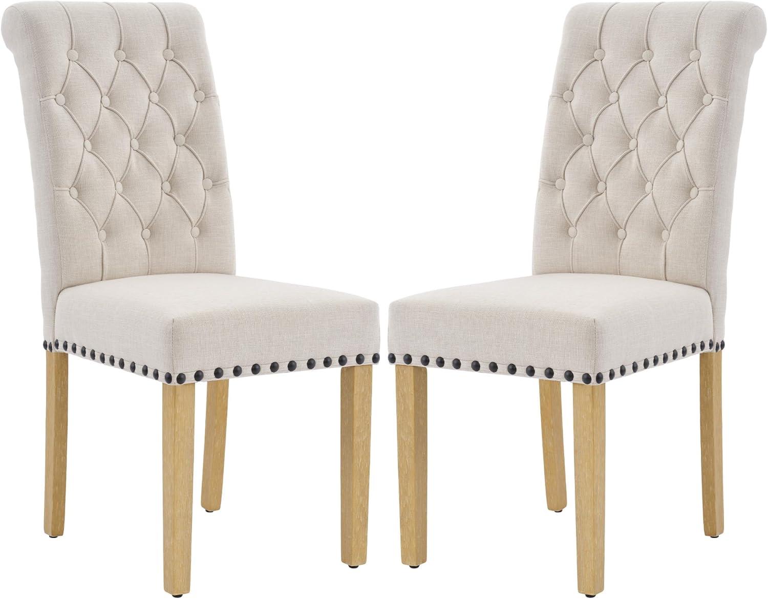 Daniella Tufted Linen Upholstered Parsons Chair