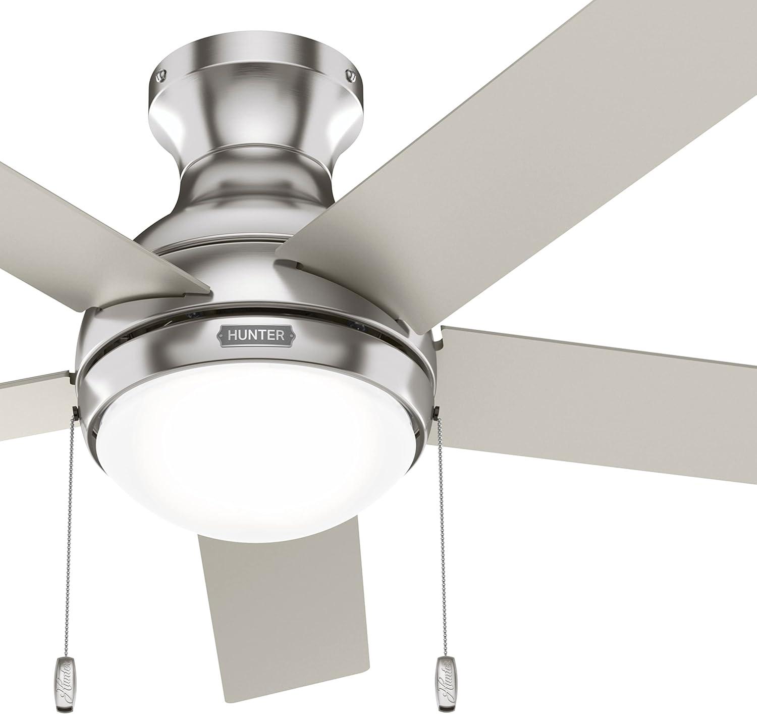 Aren 44" Brushed Nickel 5-Blade Ceiling Fan with LED Light