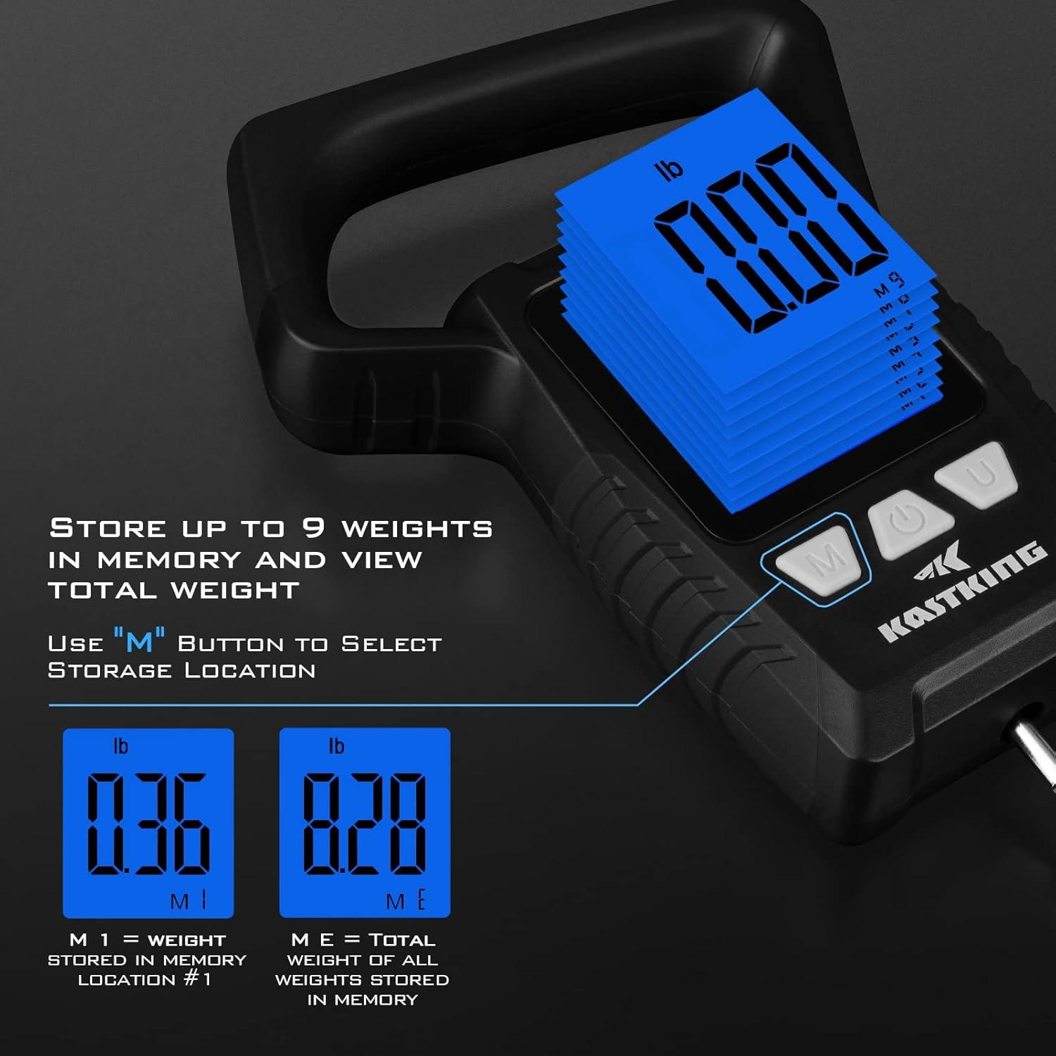 KastKing Fish Scale, WideView Floating Waterproof Digital Scale, 2.5” Large LCD Display, 110lb Capacity, Multi-Mode Pound/Ounces & Kilograms, Stores up to 9 Weights, Fishing Gifts for Men
