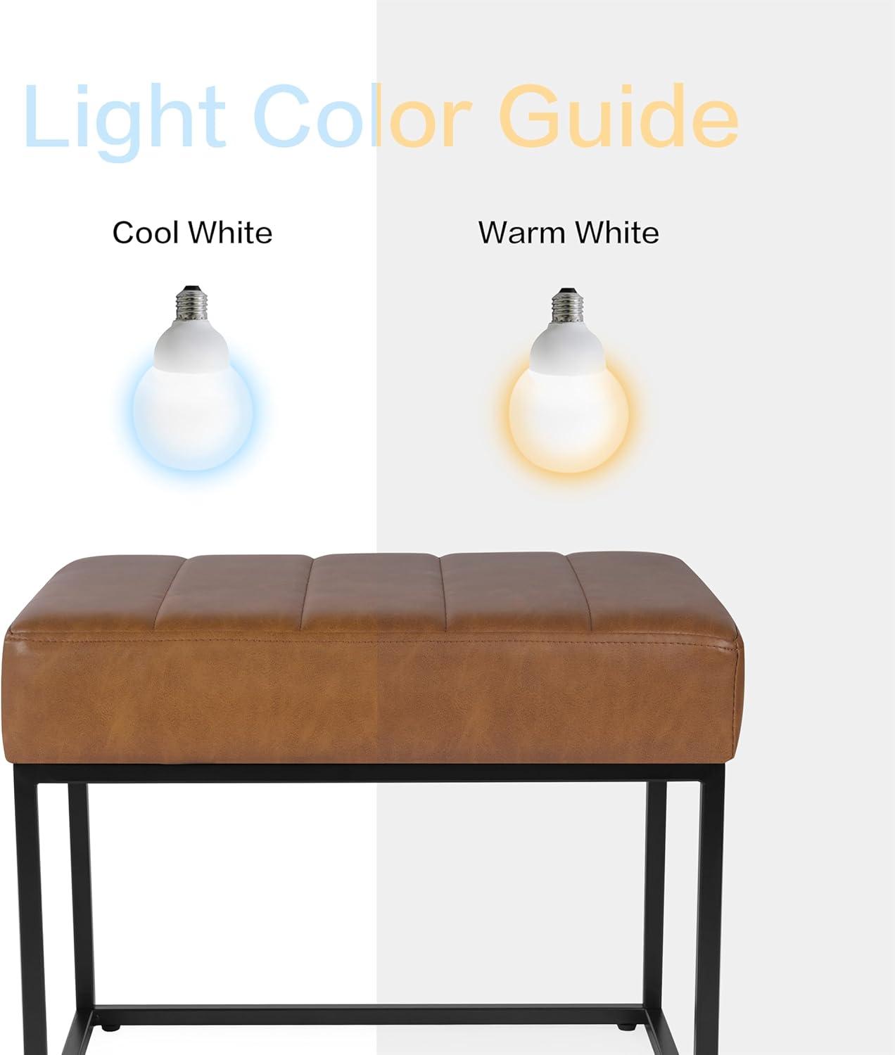 HomePop Theodore Channel Tufted Small Ottoman - Carmel Faux Leather