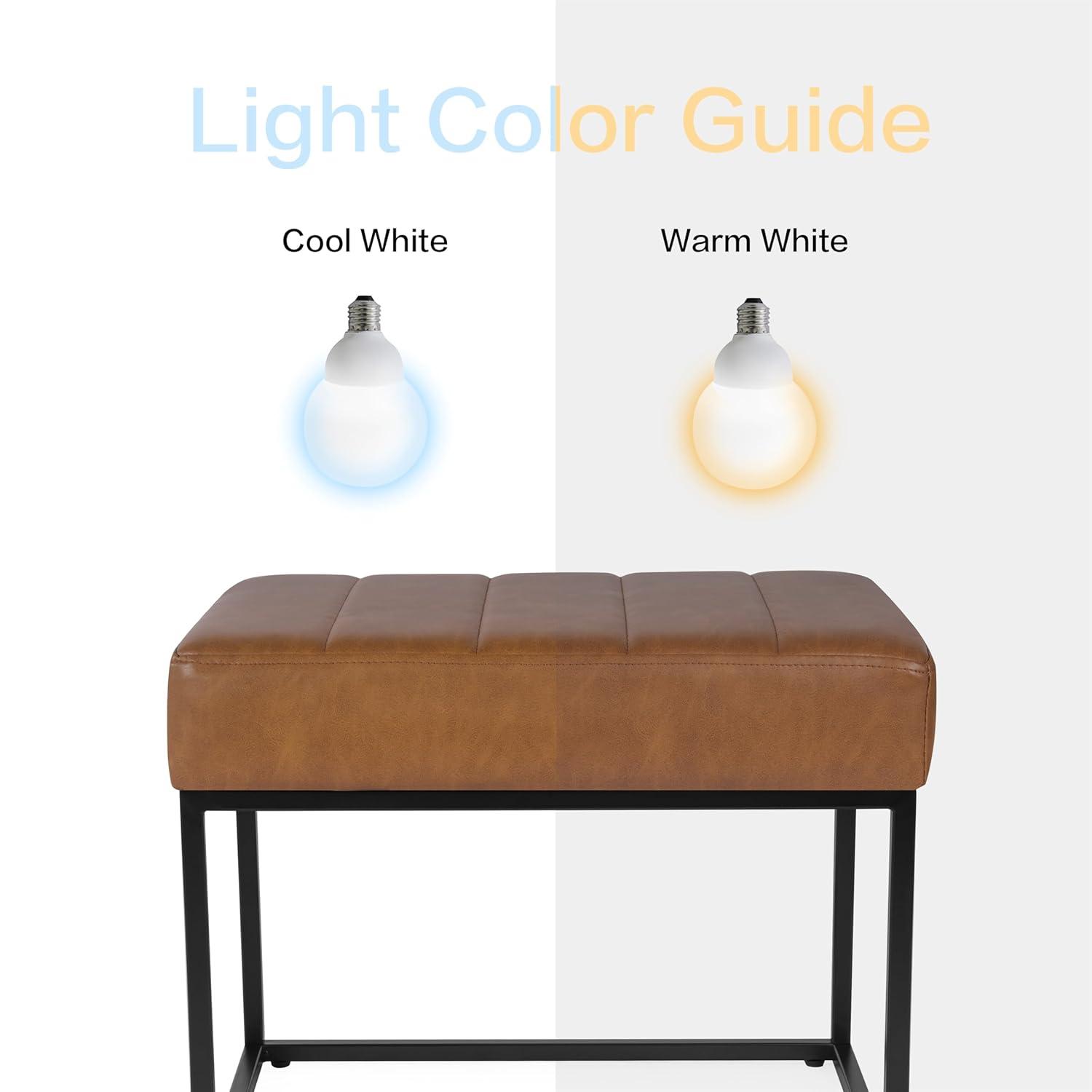 HomePop Theodore Channel Tufted Small Ottoman - Carmel Faux Leather